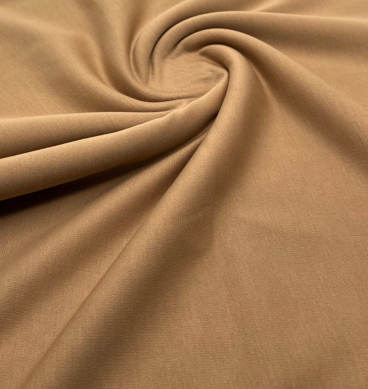 Plain Camel Tan Ponte 2 Way Stretch Fabric - T9 Fabrics
