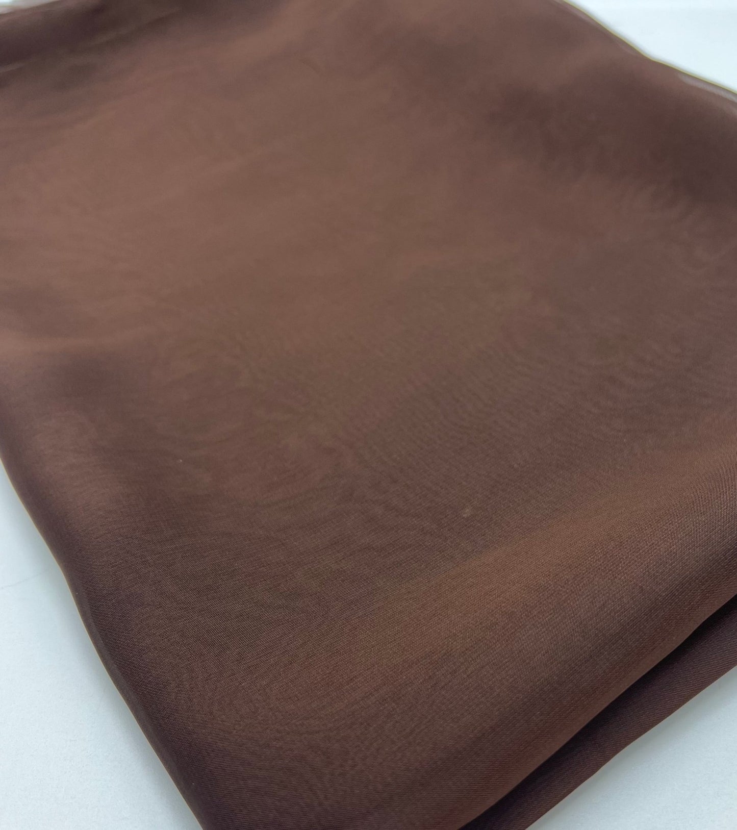 Plain Chocolate Brown Chiffon Sheer Dress Bridal Fabric - T9 Fabrics
