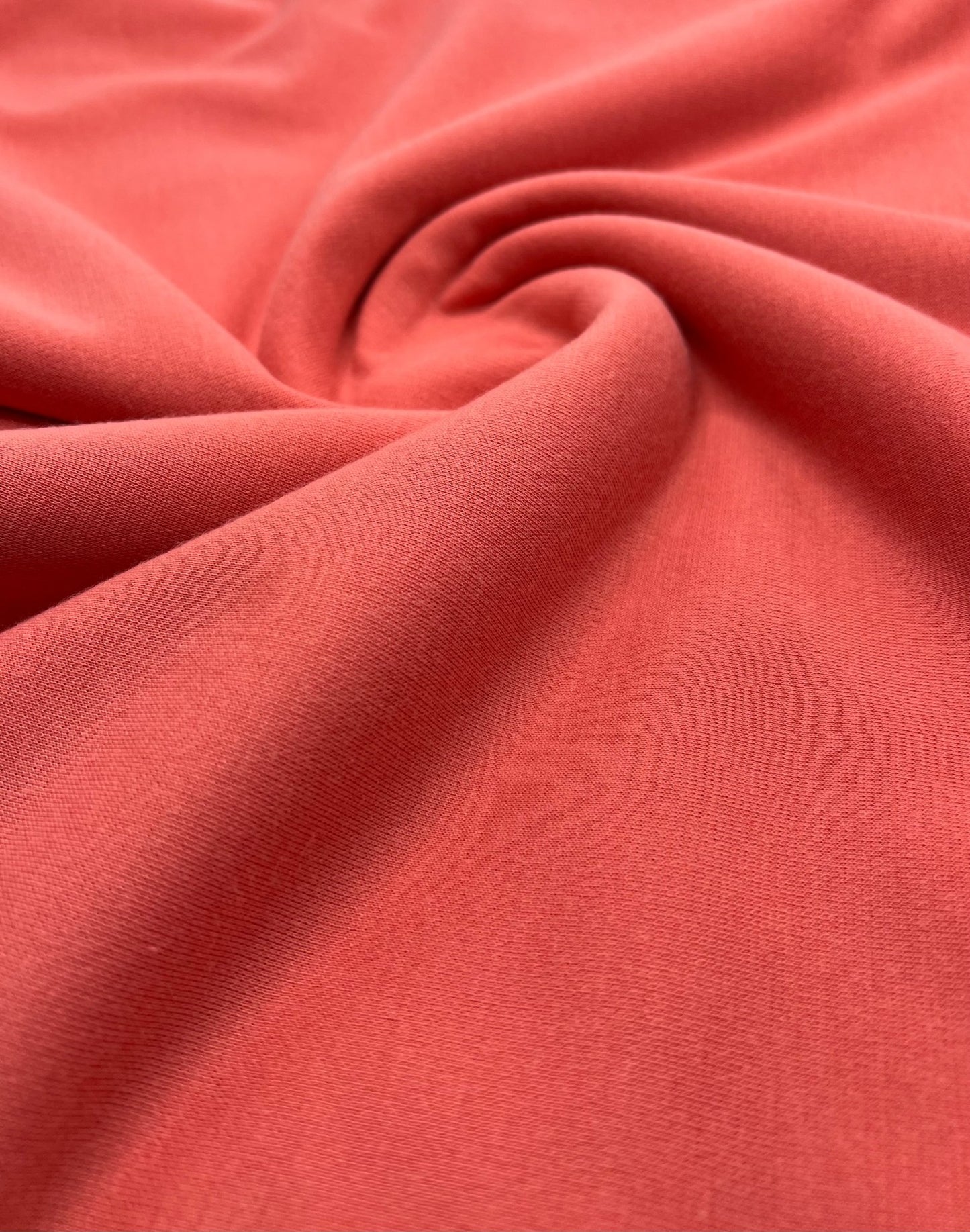 Plain Coral Ponte 2 Way Stretch Fabric - T9 Fabrics
