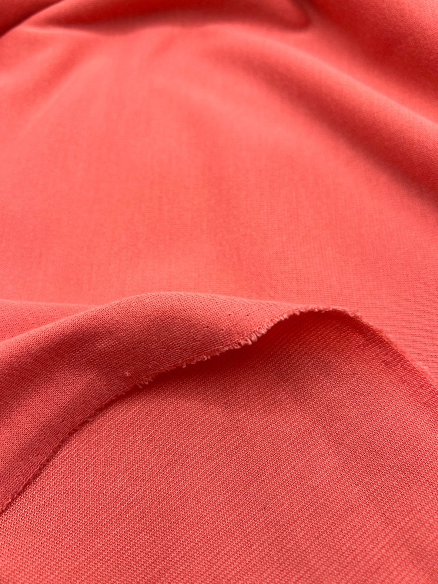 Plain Coral Ponte 2 Way Stretch Fabric - T9 Fabrics