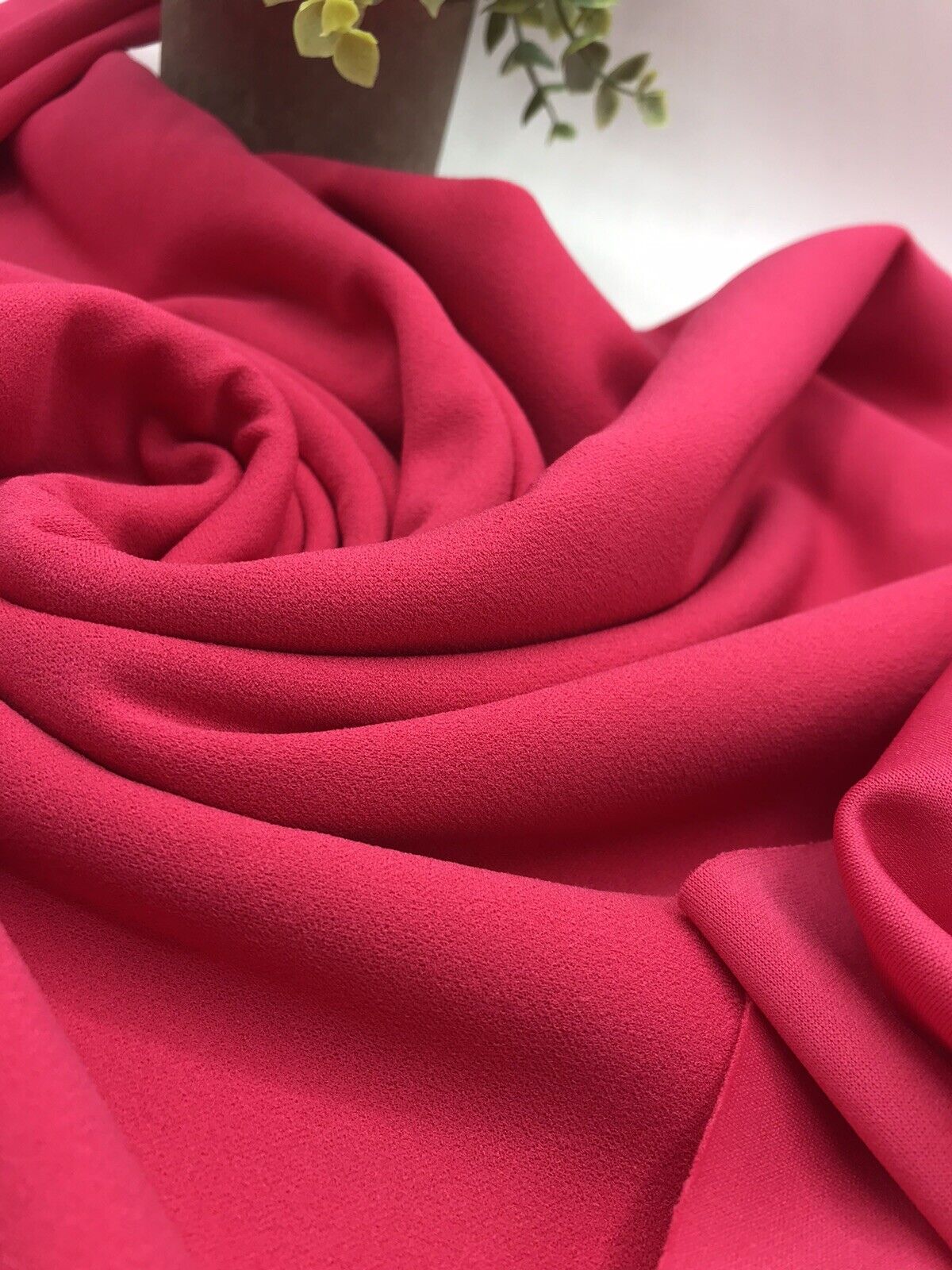 Plain Hot Pink Scuba Crepe Stretch Jersey Fabric 4 Way Stretch - T9 Fabrics