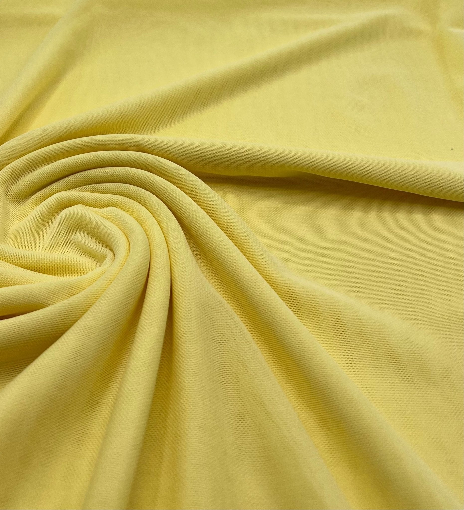 Plain Lemon Yellow Mesh Fabric Stretch - T9 Fabrics