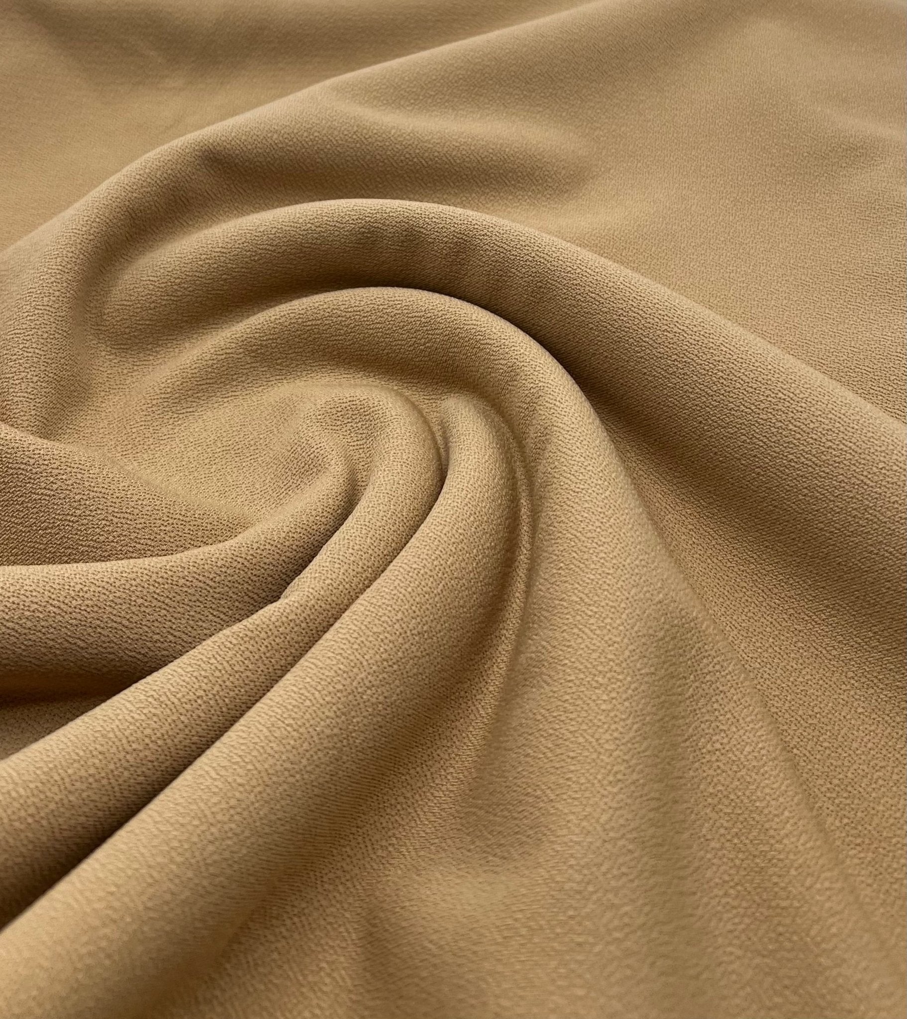 Plain Light Camel Scuba Crepe Stretch Jersey Fabric 4 Way Stretch - T9 Fabrics