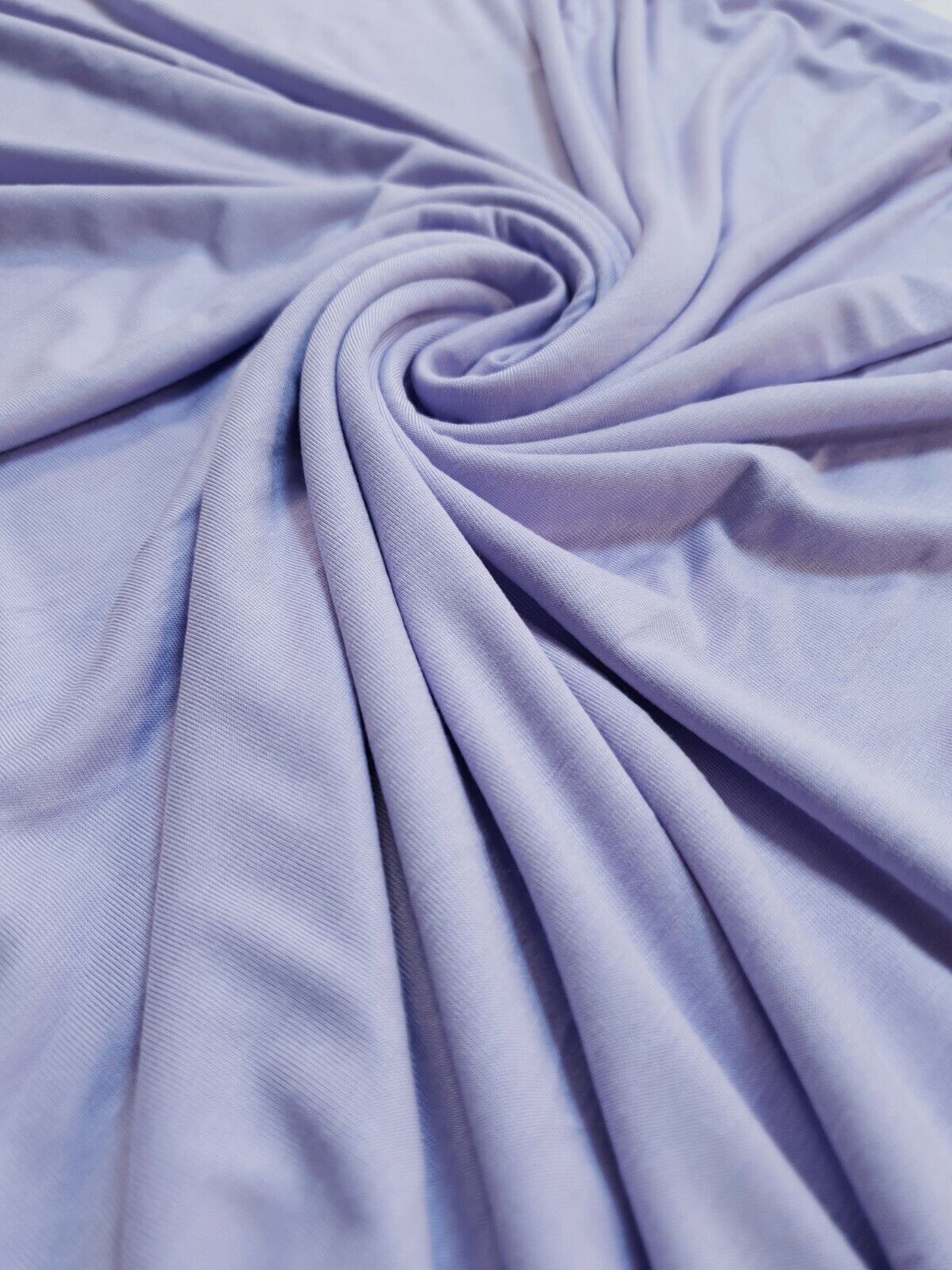 Plain Lilac Viscose Elastane Fabric 4 Way Stretch Jersey - T9 Fabrics