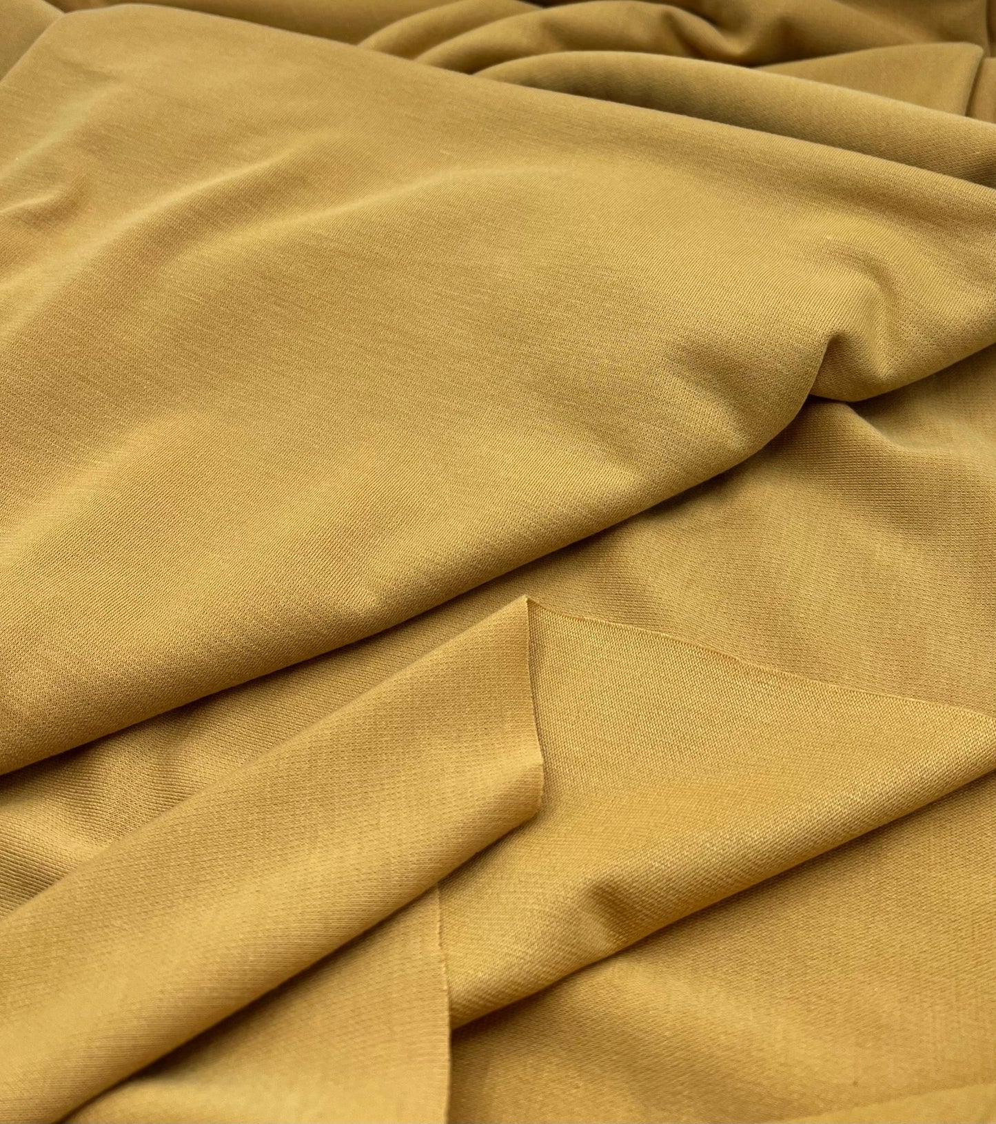 Plain Mustard Ponte 2 Way Stretch Fabric - T9 Fabrics