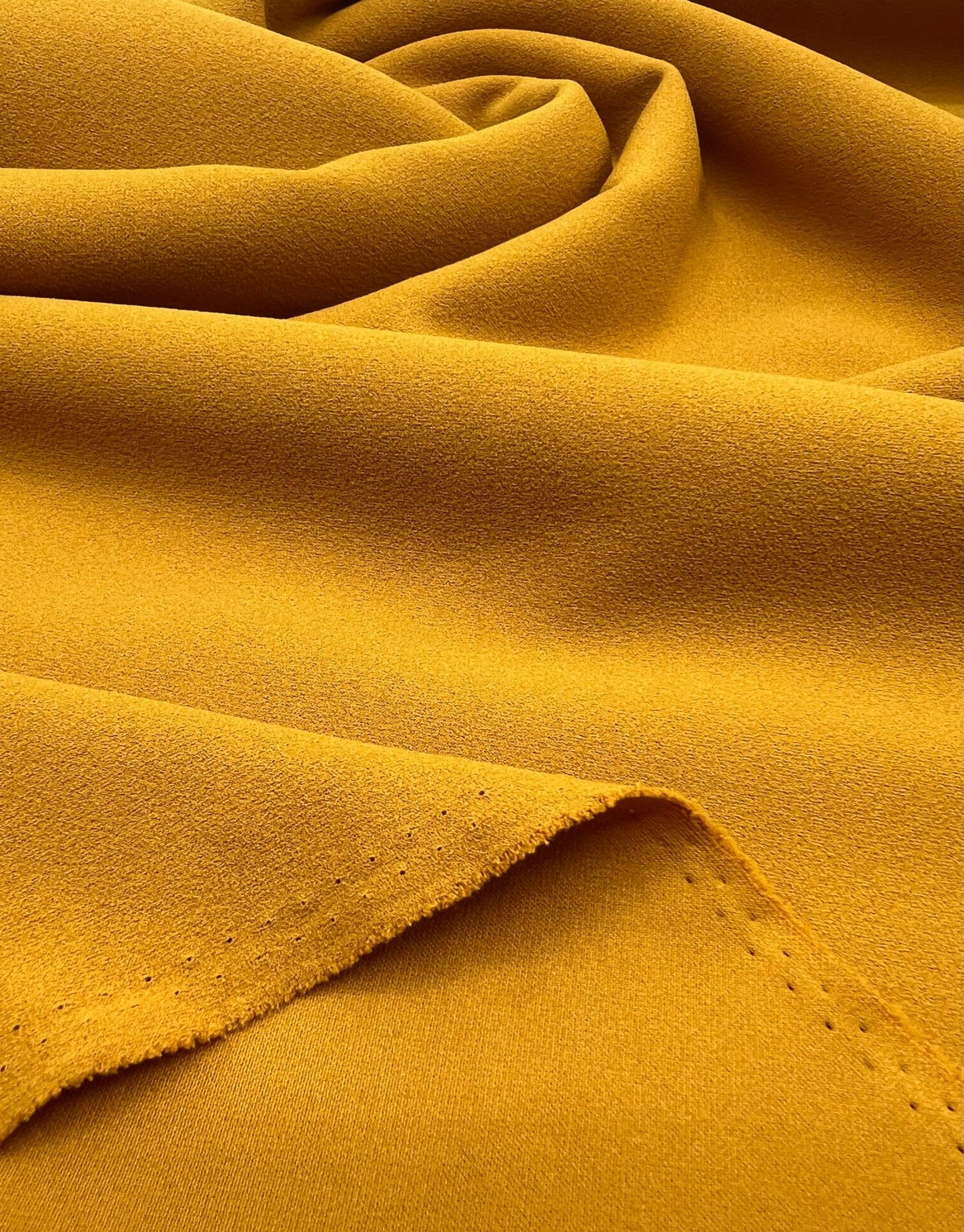 Plain Mustard Scuba Crepe Stretch Jersey Fabric 4 Way Stretch - T9 Fabrics