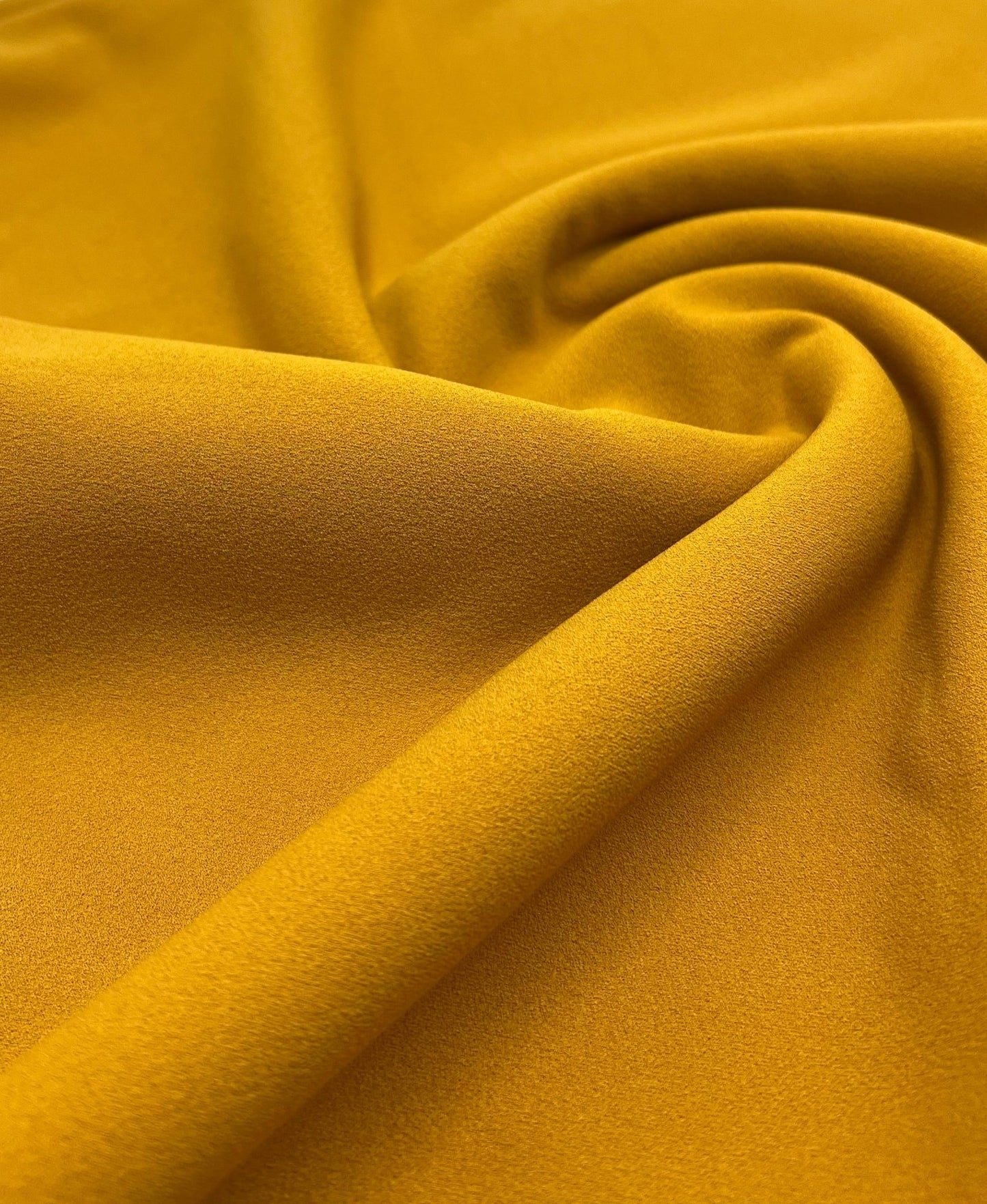 Plain Mustard Scuba Crepe Stretch Jersey Fabric 4 Way Stretch - T9 Fabrics