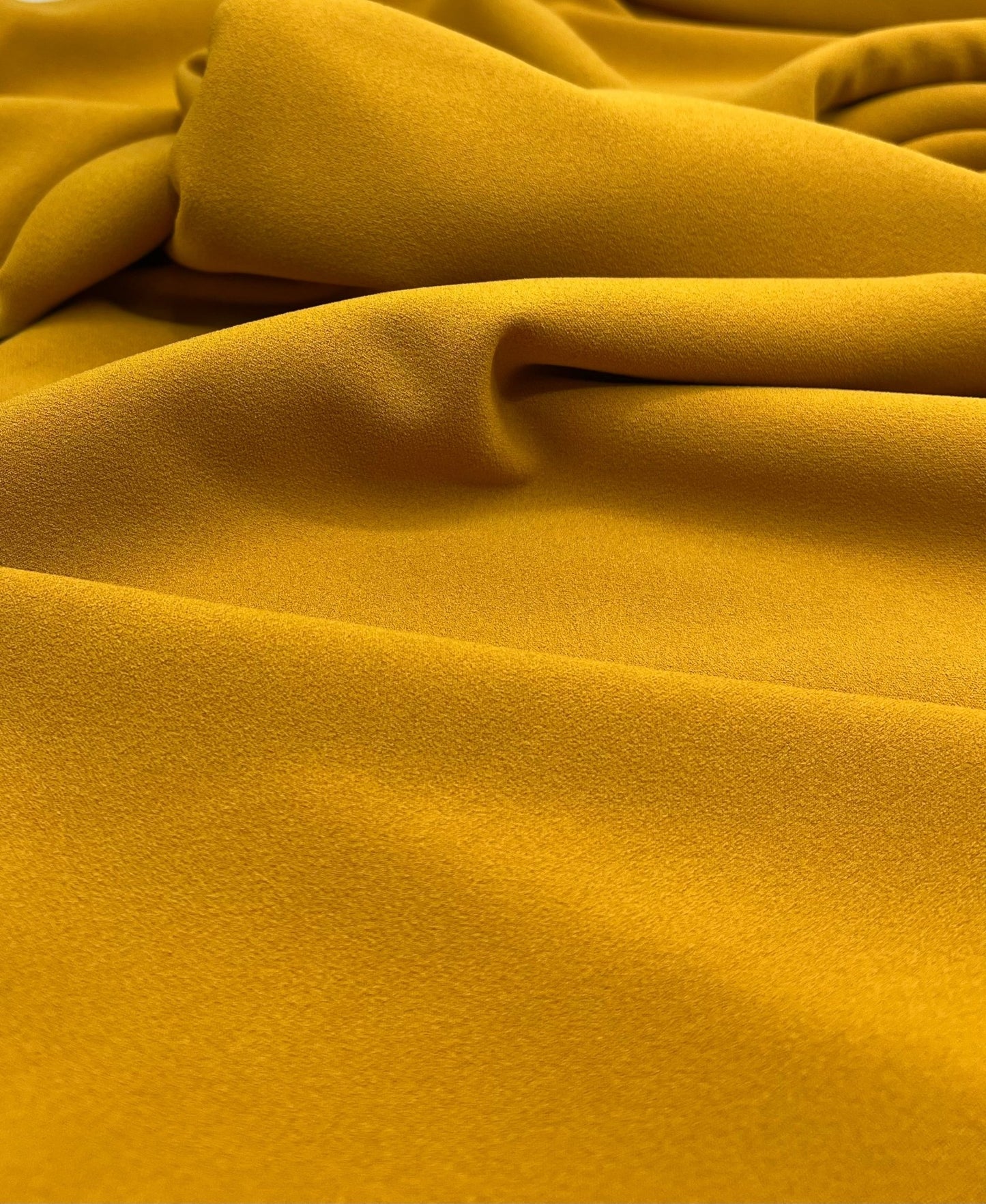 Plain Mustard Scuba Crepe Stretch Jersey Fabric 4 Way Stretch - T9 Fabrics