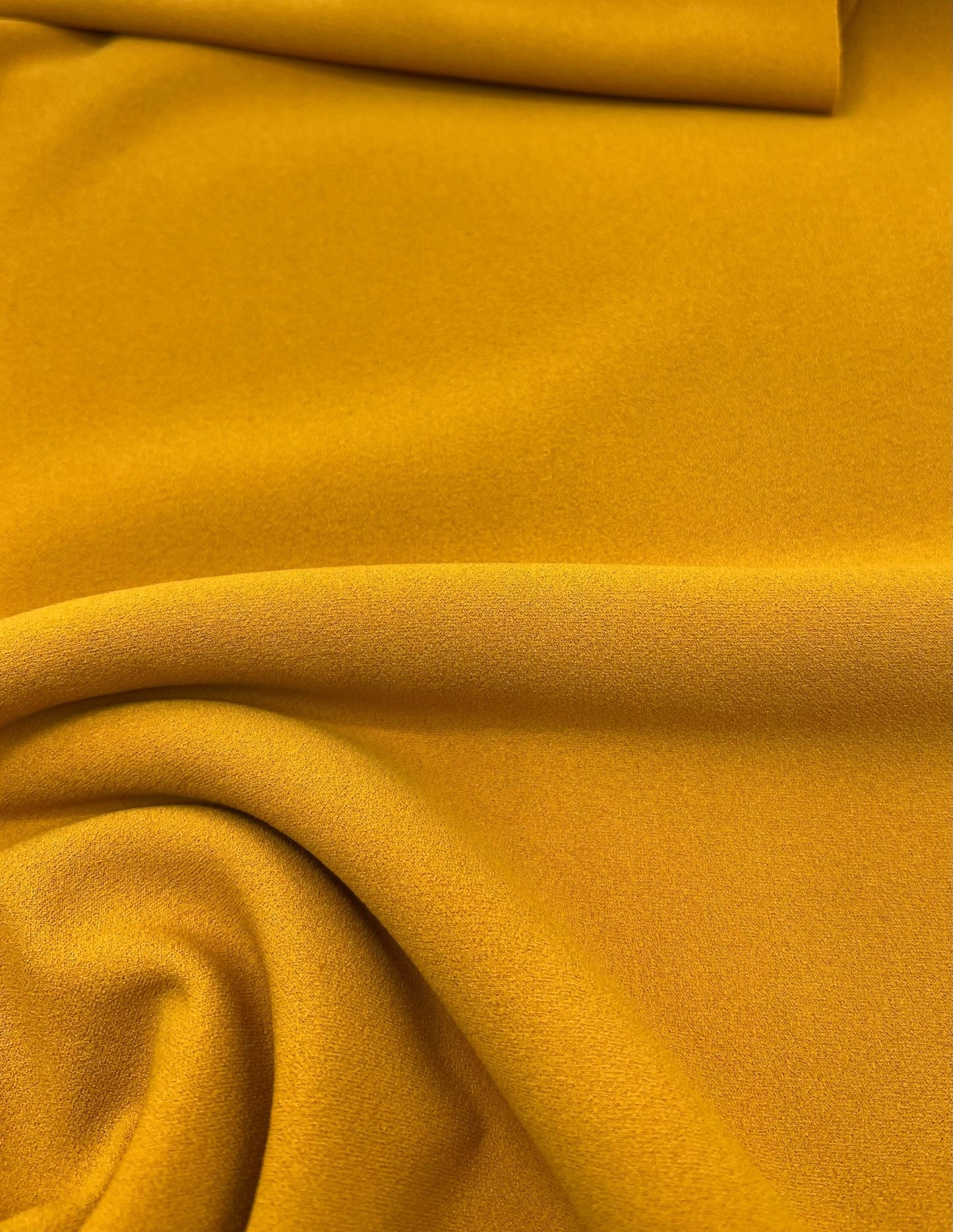 Plain Mustard Scuba Crepe Stretch Jersey Fabric 4 Way Stretch - T9 Fabrics