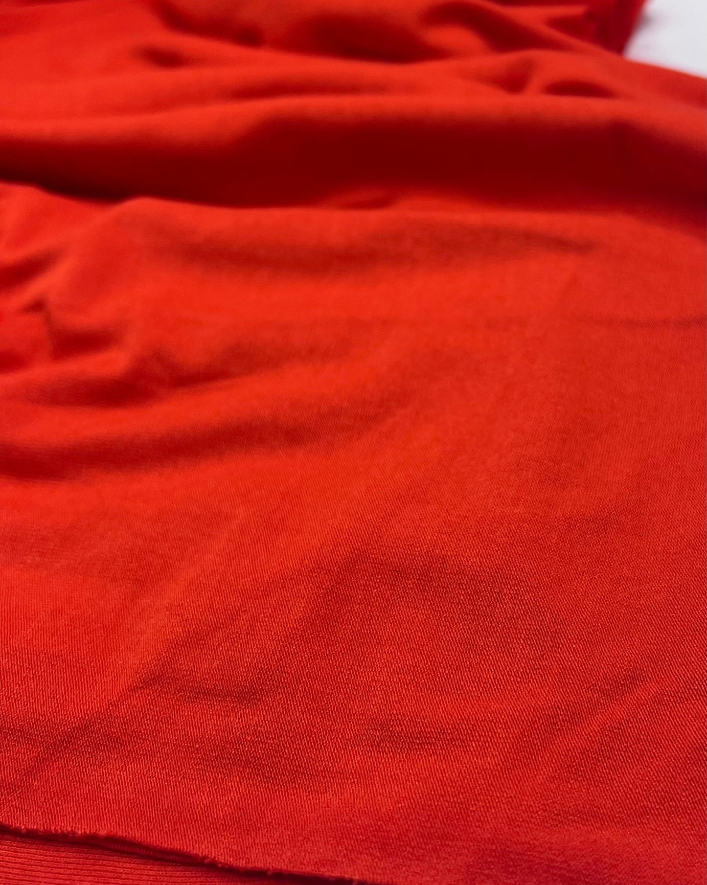 Plain Orange Viscose Elastane Fabric 4 Way Stretch Jersey - T9 Fabrics