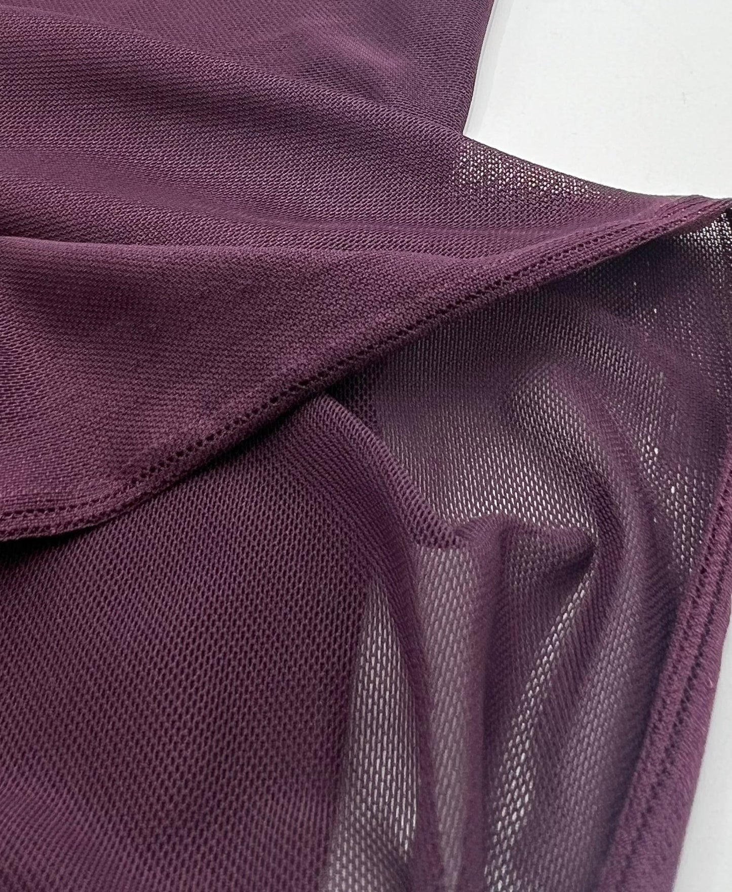 Plain Plum Mesh Fabric Stretch - T9 Fabrics