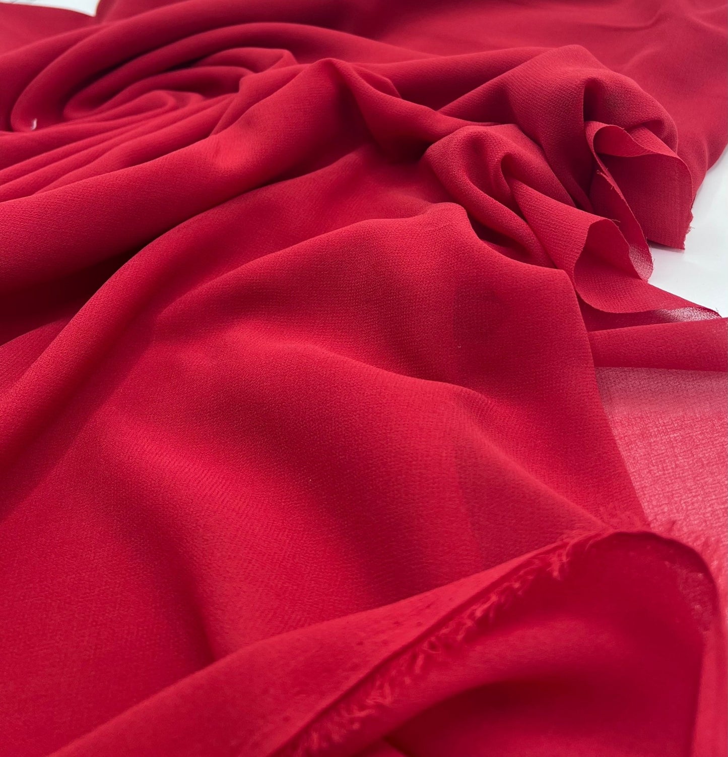 Plain Red Chiffon Fabric - T9 Fabrics