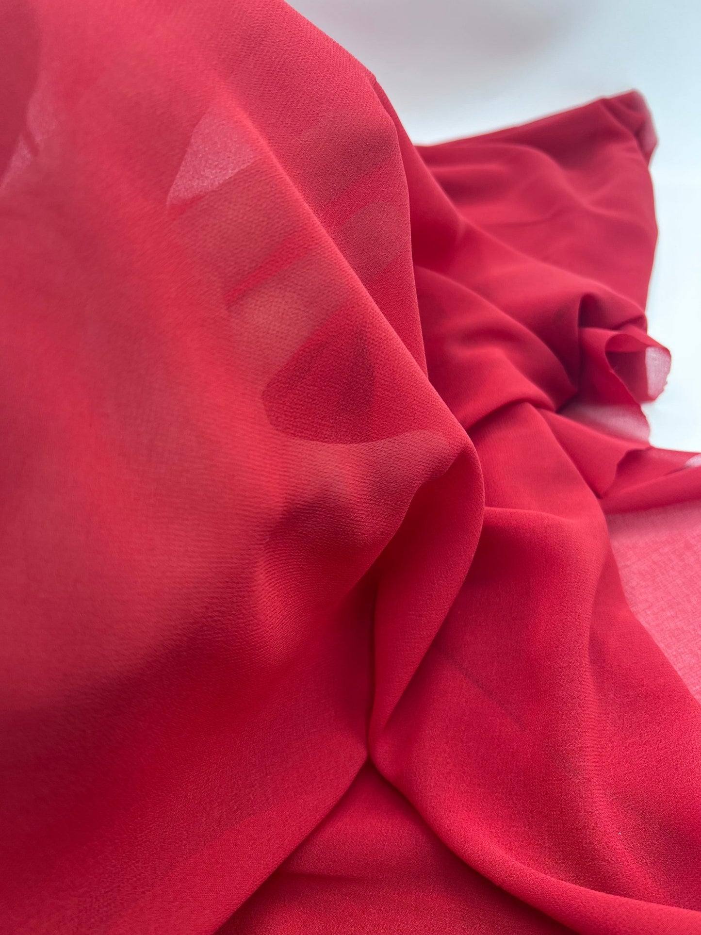 Plain Red Chiffon Fabric - T9 Fabrics