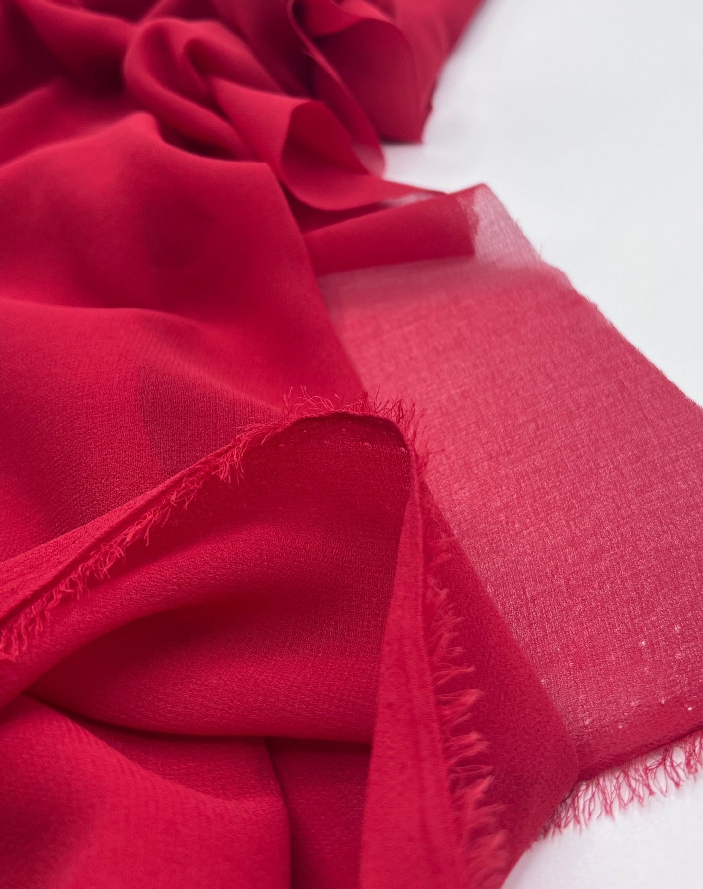 Plain Red Chiffon Fabric - T9 Fabrics
