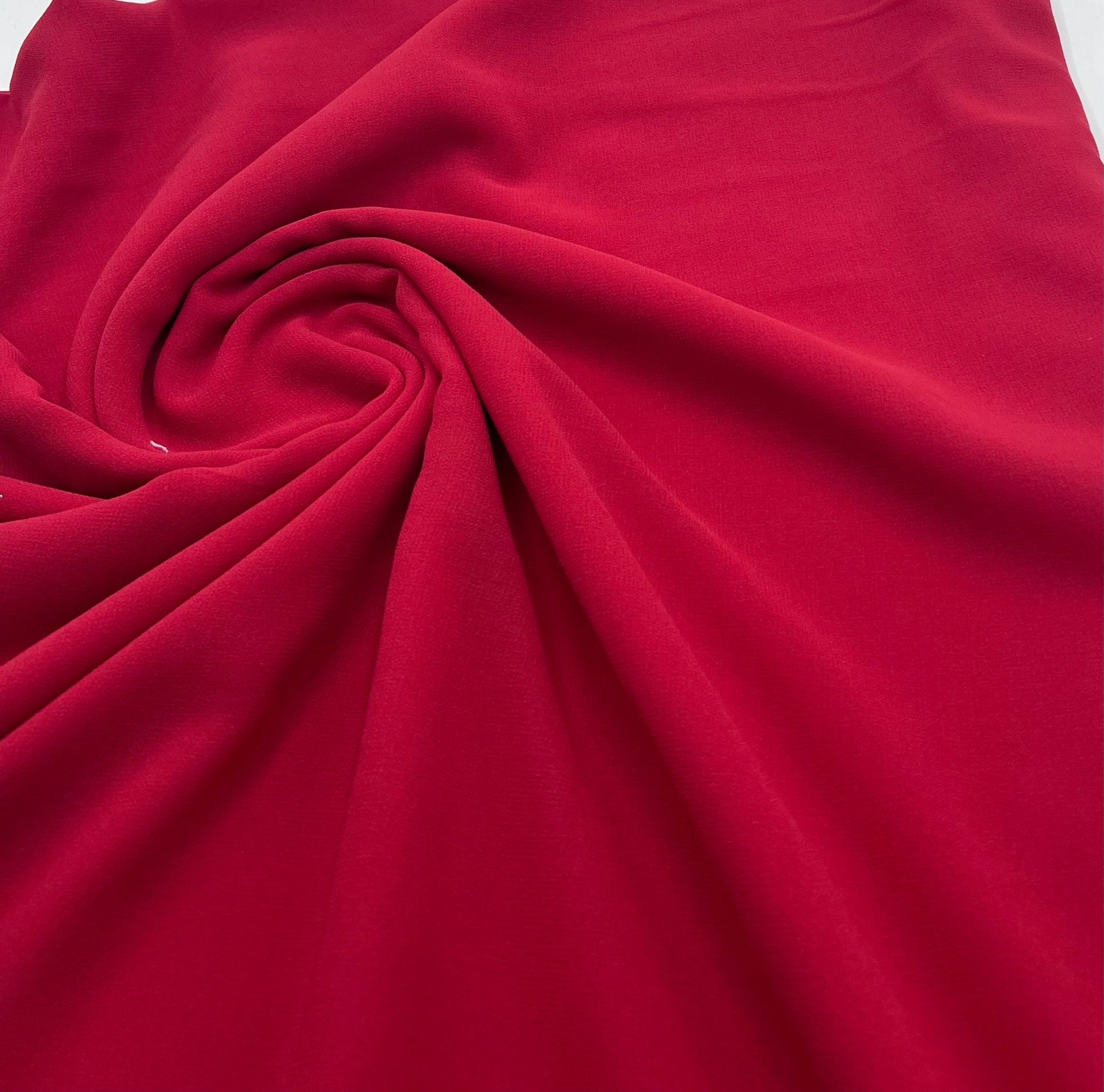 Plain Red Chiffon Fabric - T9 Fabrics
