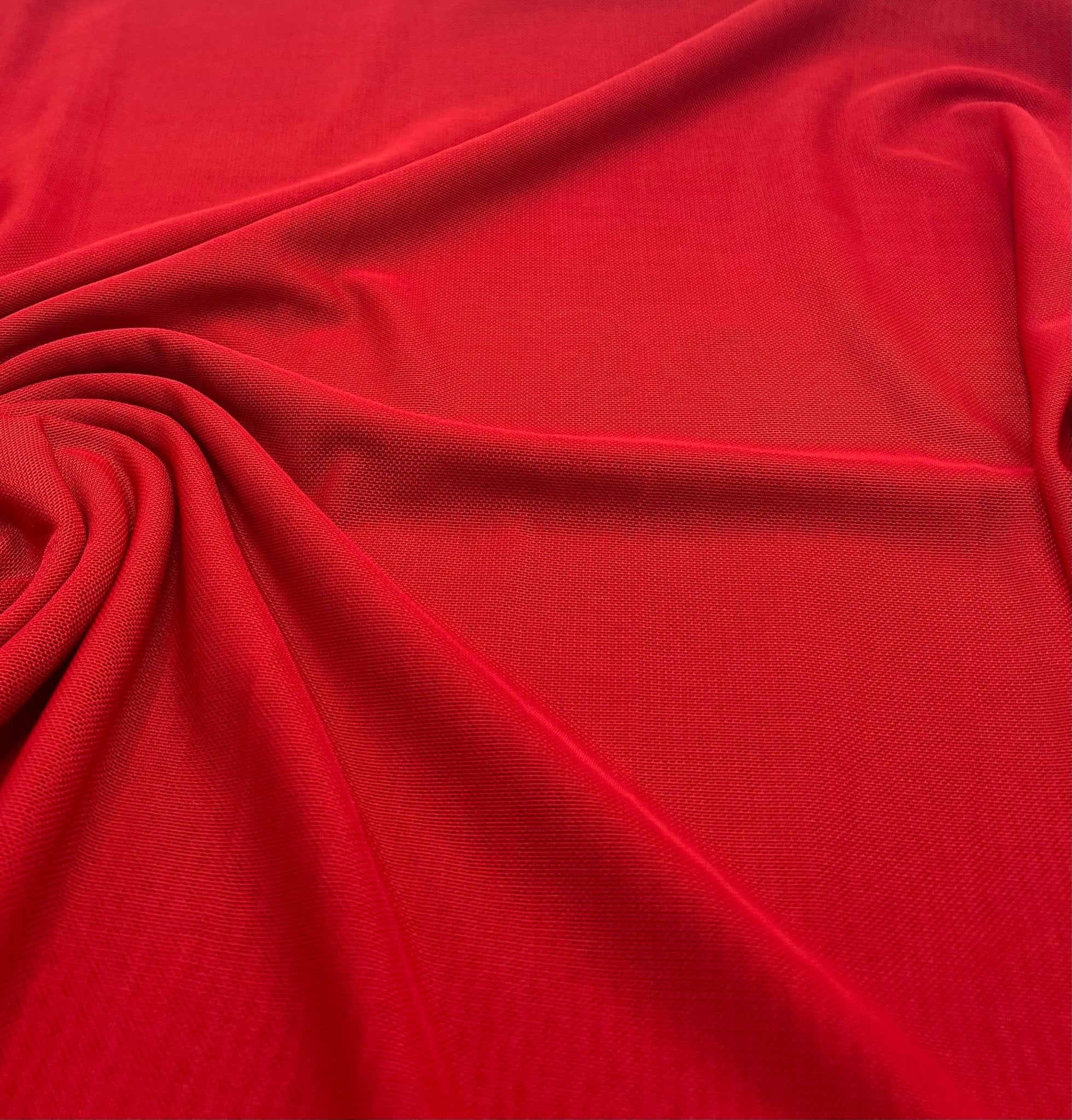 Plain Red Mesh Fabric Stretch - T9 Fabrics