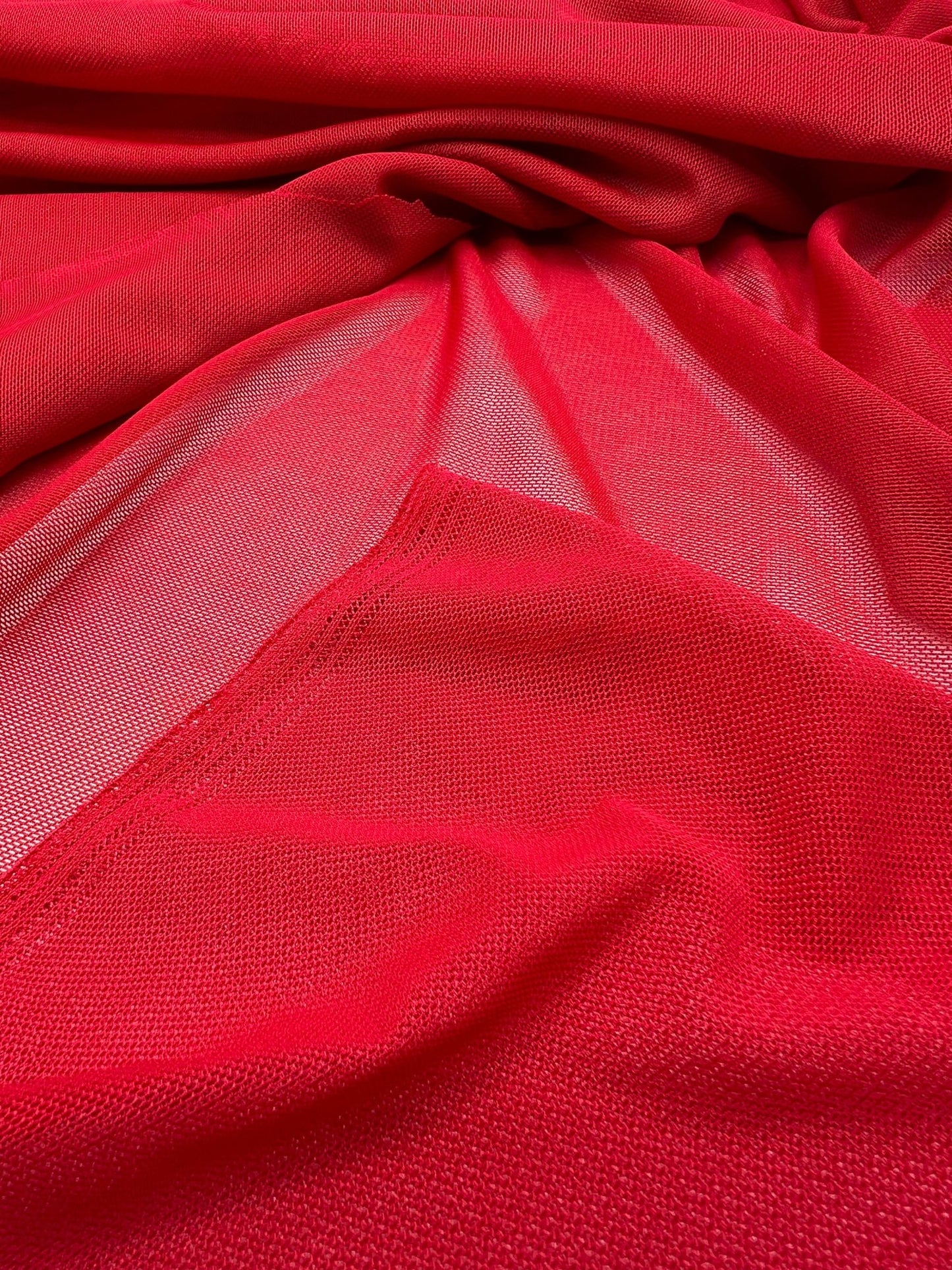 Plain Red Mesh Fabric Stretch - T9 Fabrics