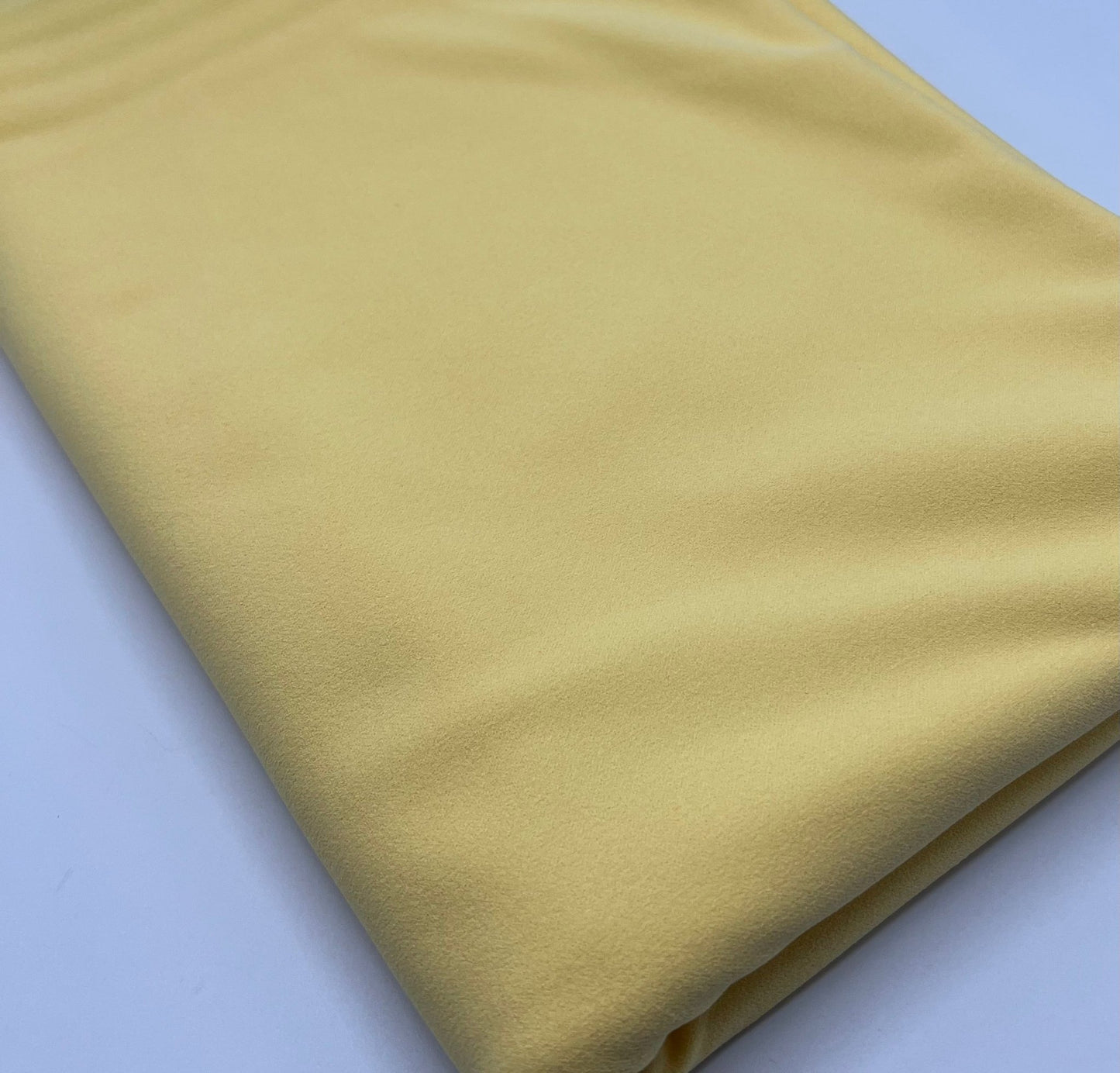 Plain Yellow Lemon Scuba Crepe Stretch Jersey Fabric 4 Way Stretch - T9 Fabrics
