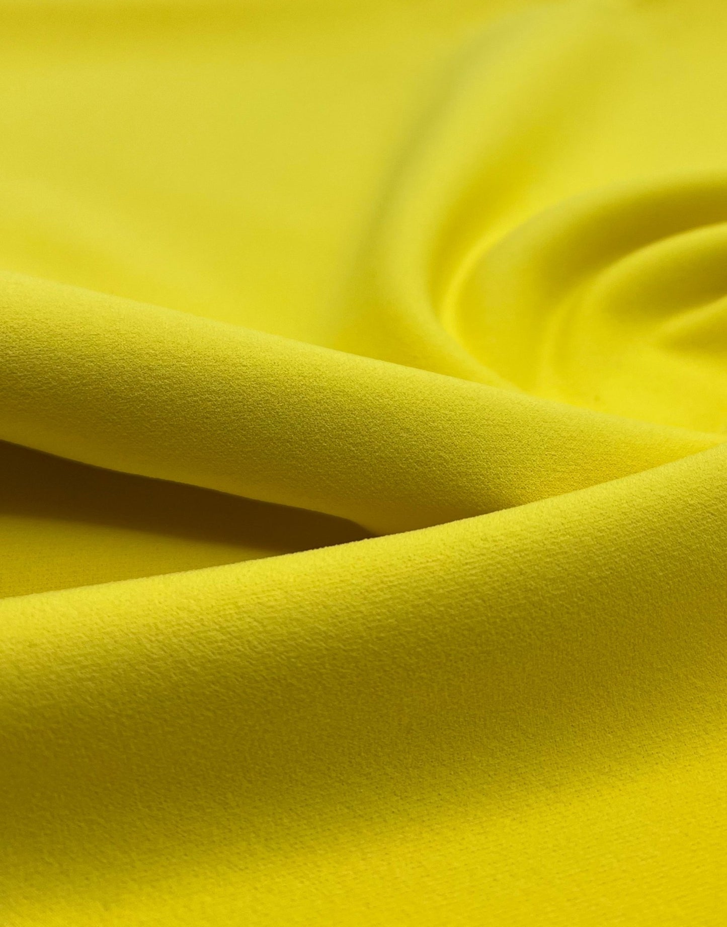 Plain Yellow Scuba Crepe Stretch Jersey Fabric 4 Way Stretch - T9 Fabrics