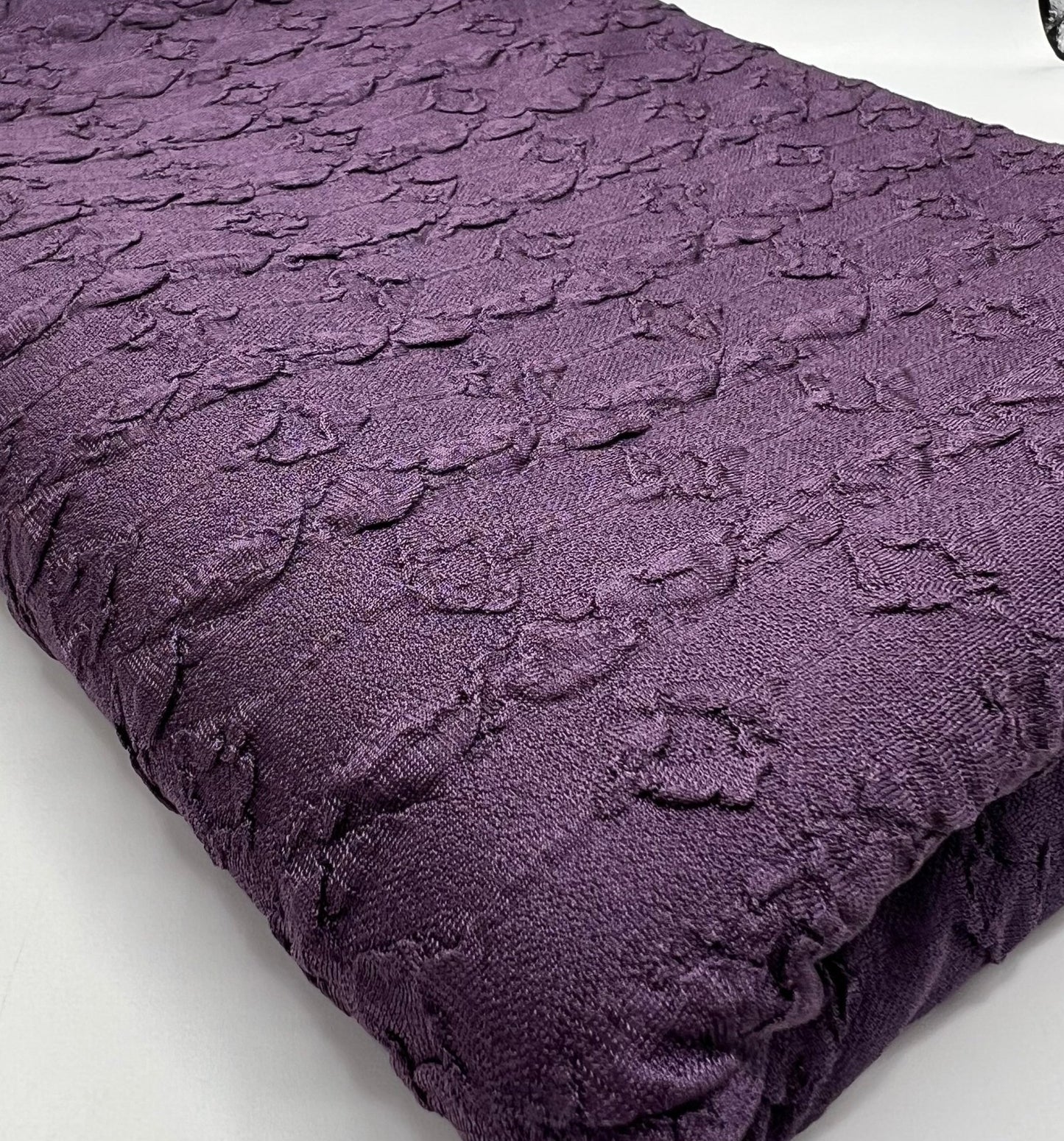 Plum Bubble Textured Jacquard Stretch Fabric - T9 Fabrics