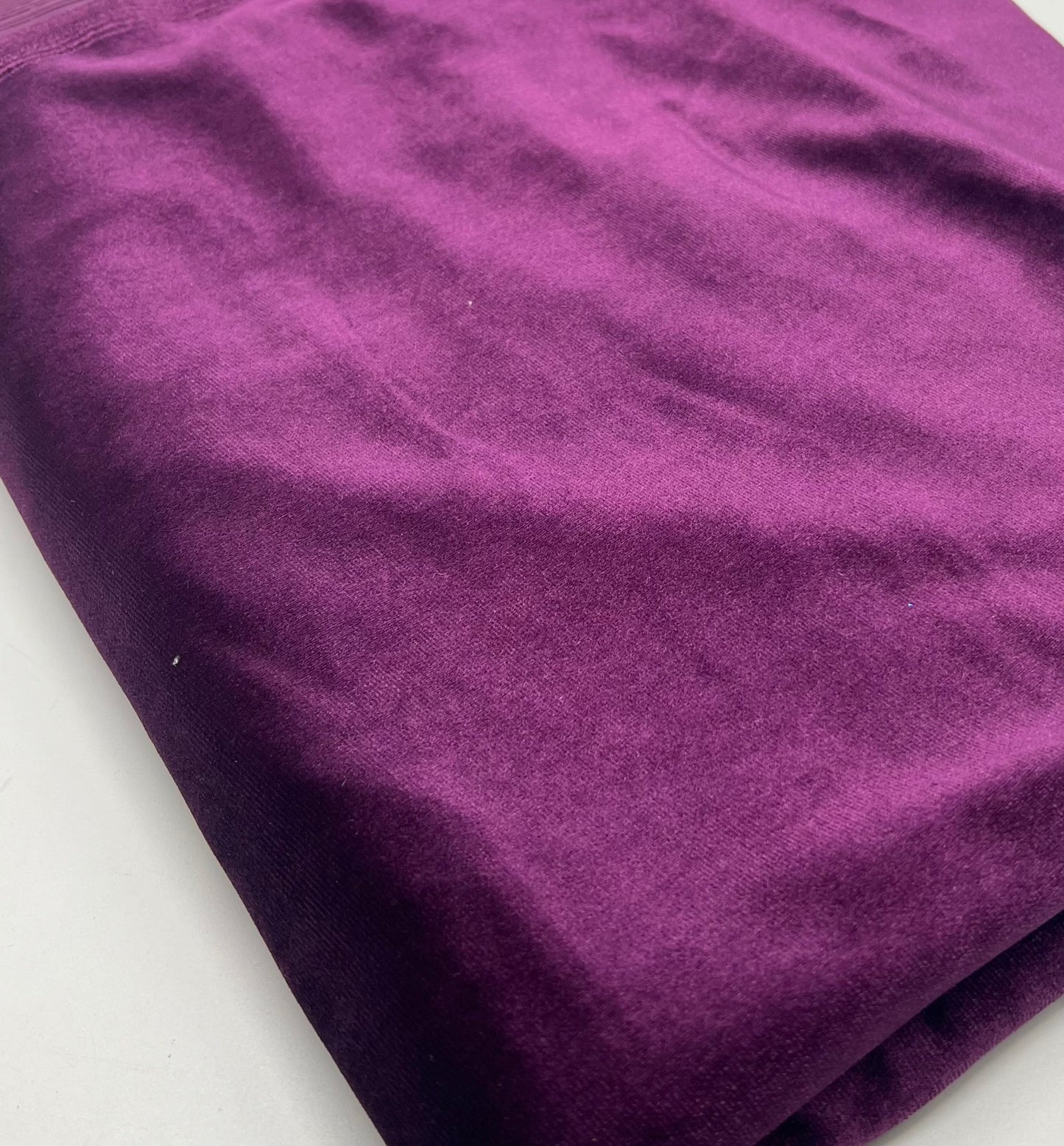 Plum Plain Velour Spandex Stretch Fabric - T9 Fabrics
