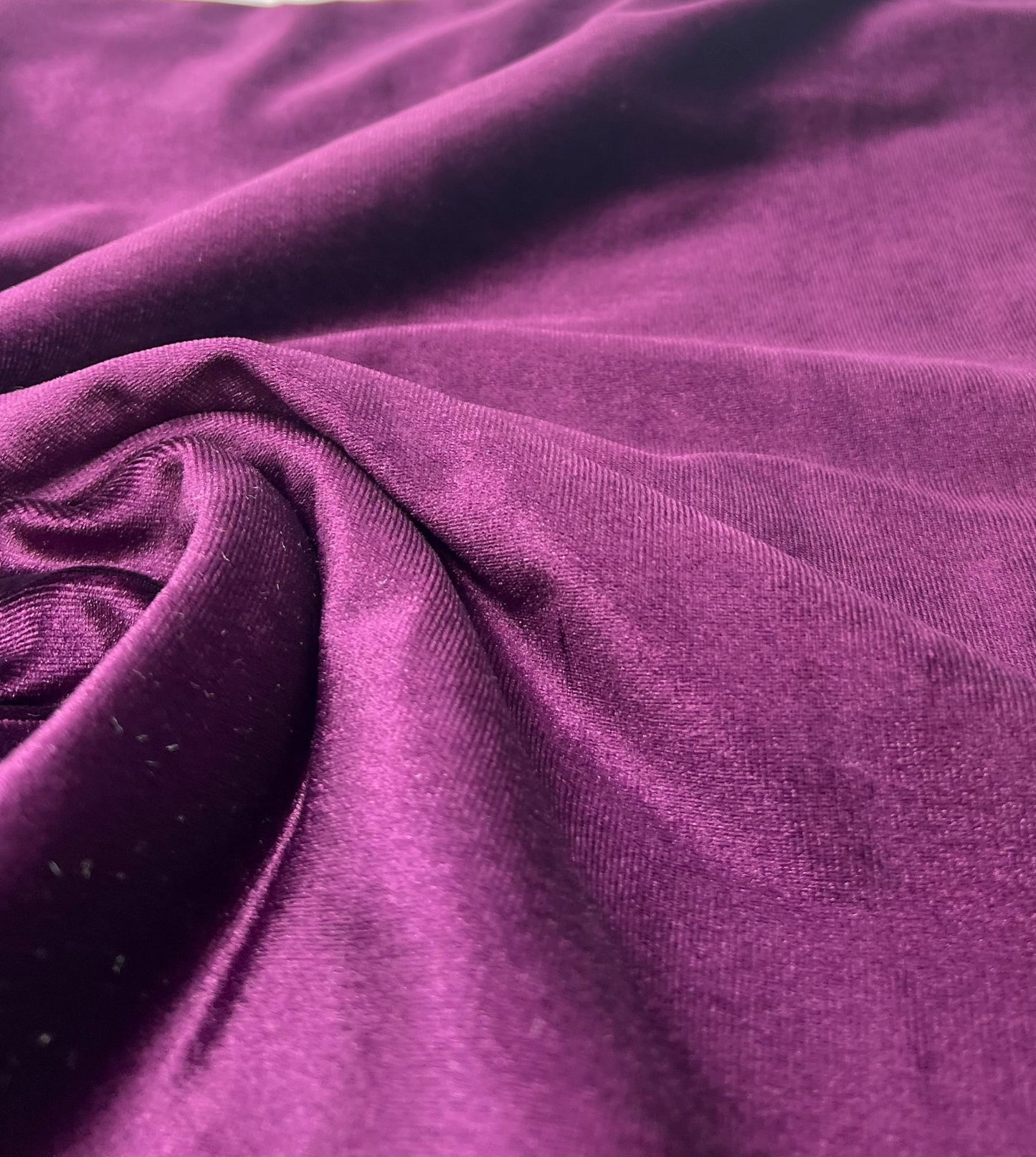 Plum Plain Velour Spandex Stretch Fabric - T9 Fabrics