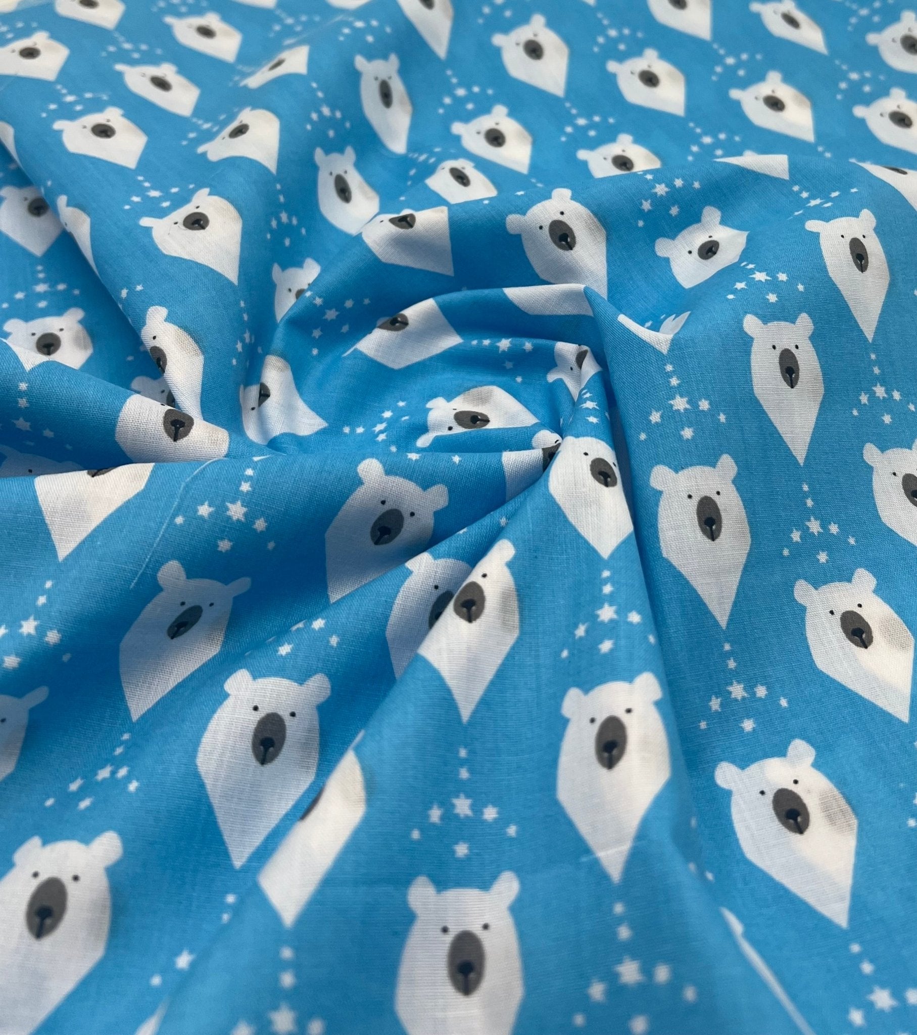 Polar Bear Printed Poly Cotton 90 GSM 80/20 44 Inch Non Stretch - T9 Fabrics