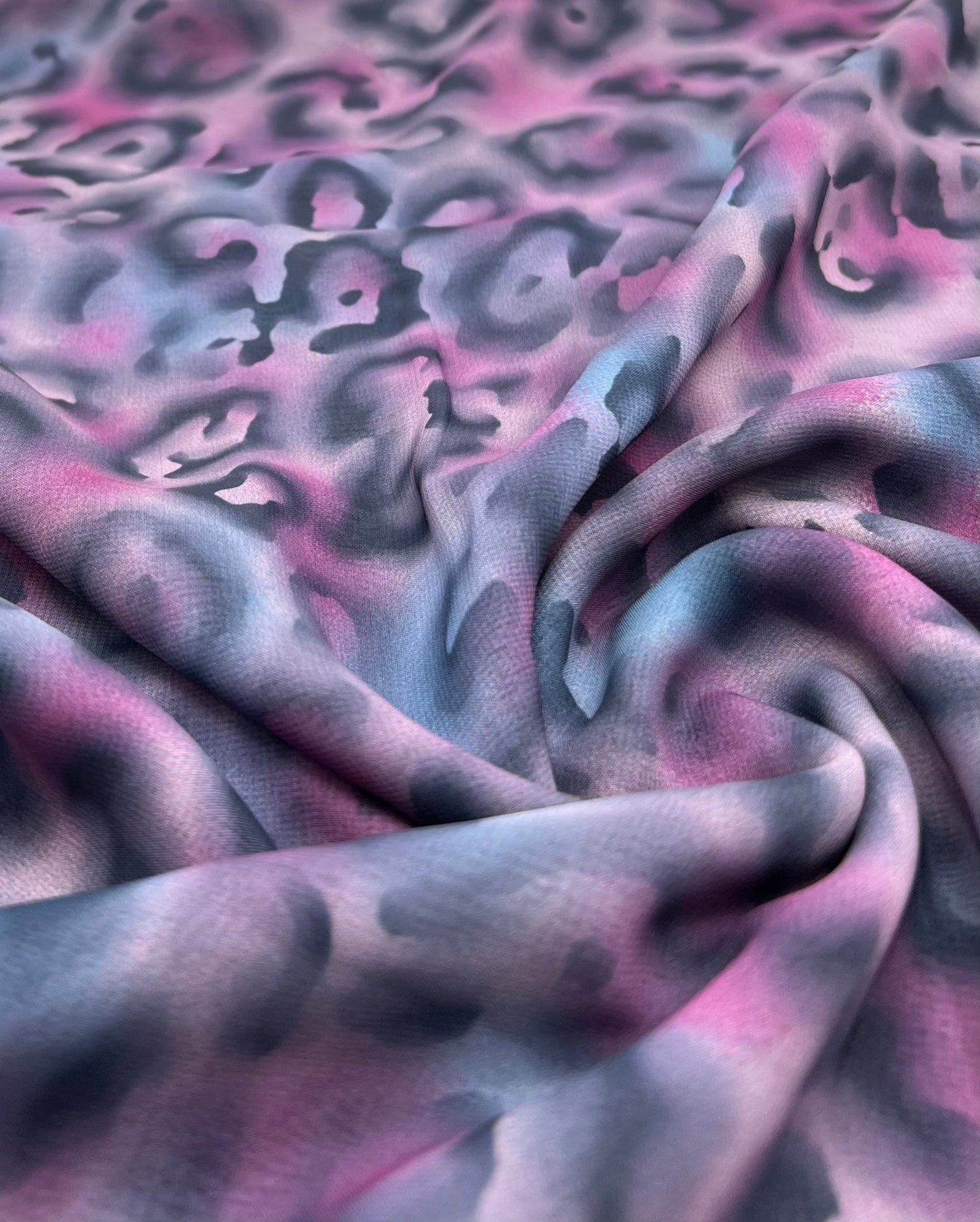 Purple Animal Mix Printed Chiffon Dress Fabric - T9 Fabrics