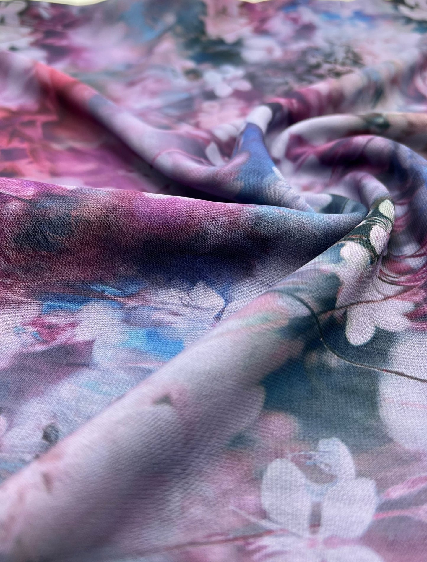 Purple Floral Mix Printed Chiffon Dress Fabric - T9 Fabrics
