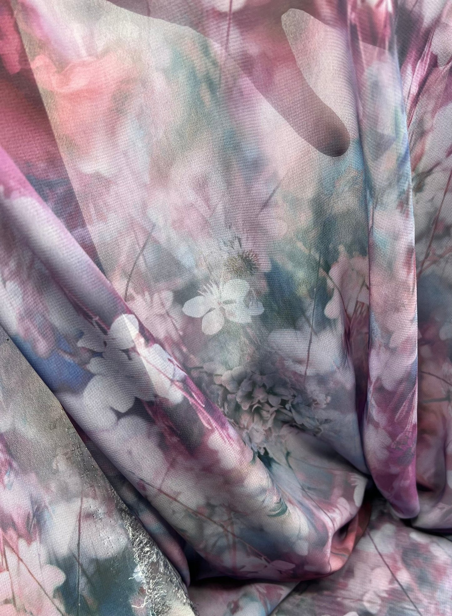 Purple Floral Mix Printed Chiffon Dress Fabric - T9 Fabrics