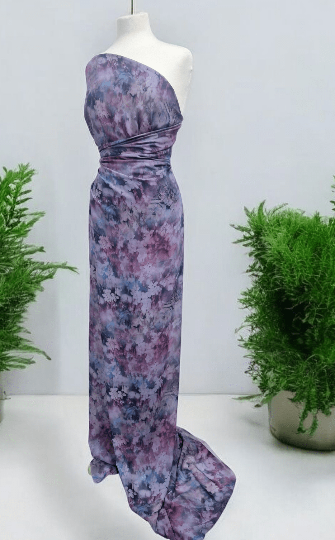 Purple Floral Mix Printed Chiffon Dress Fabric - T9 Fabrics