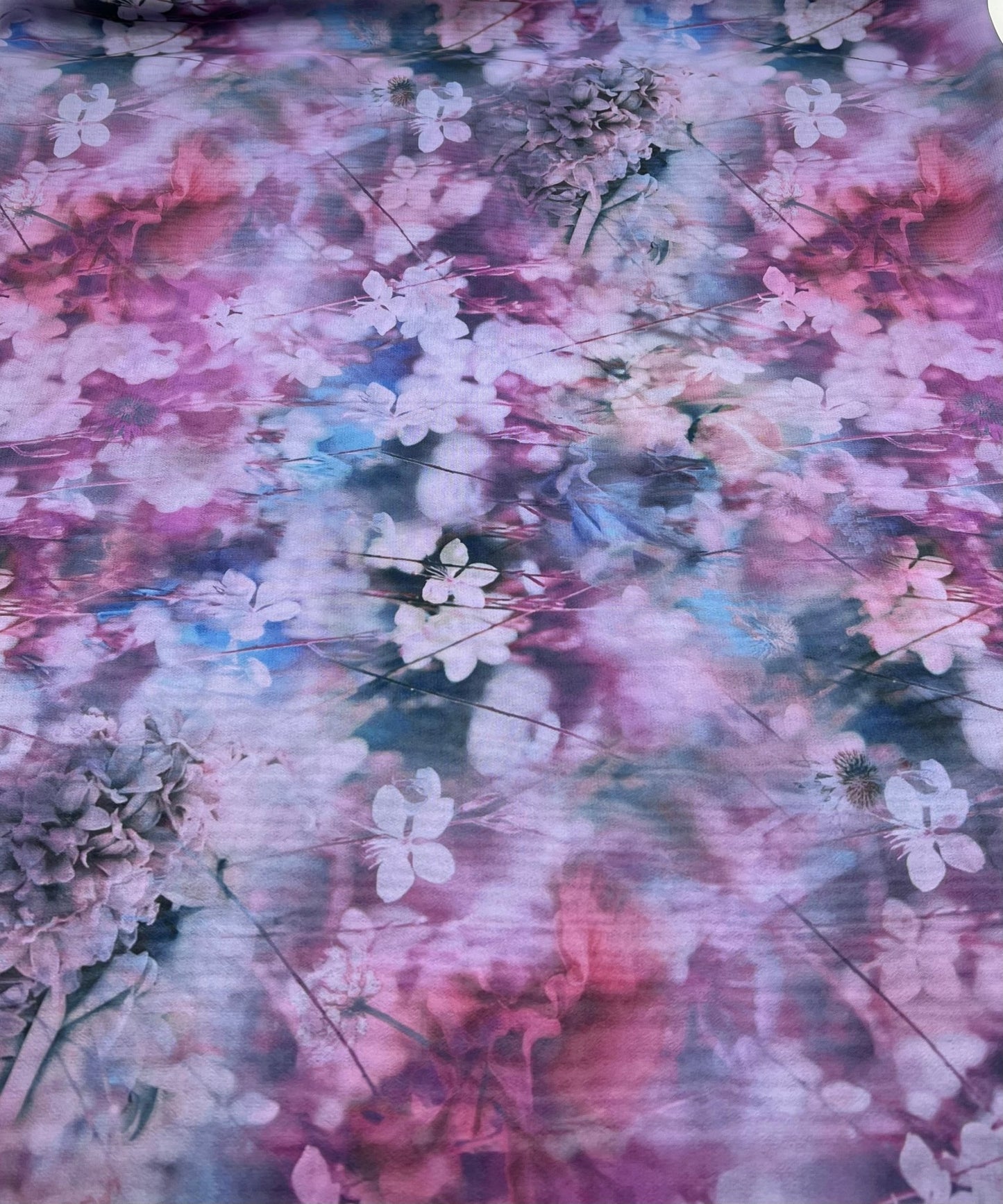 Purple Floral Mix Printed Chiffon Dress Fabric - T9 Fabrics