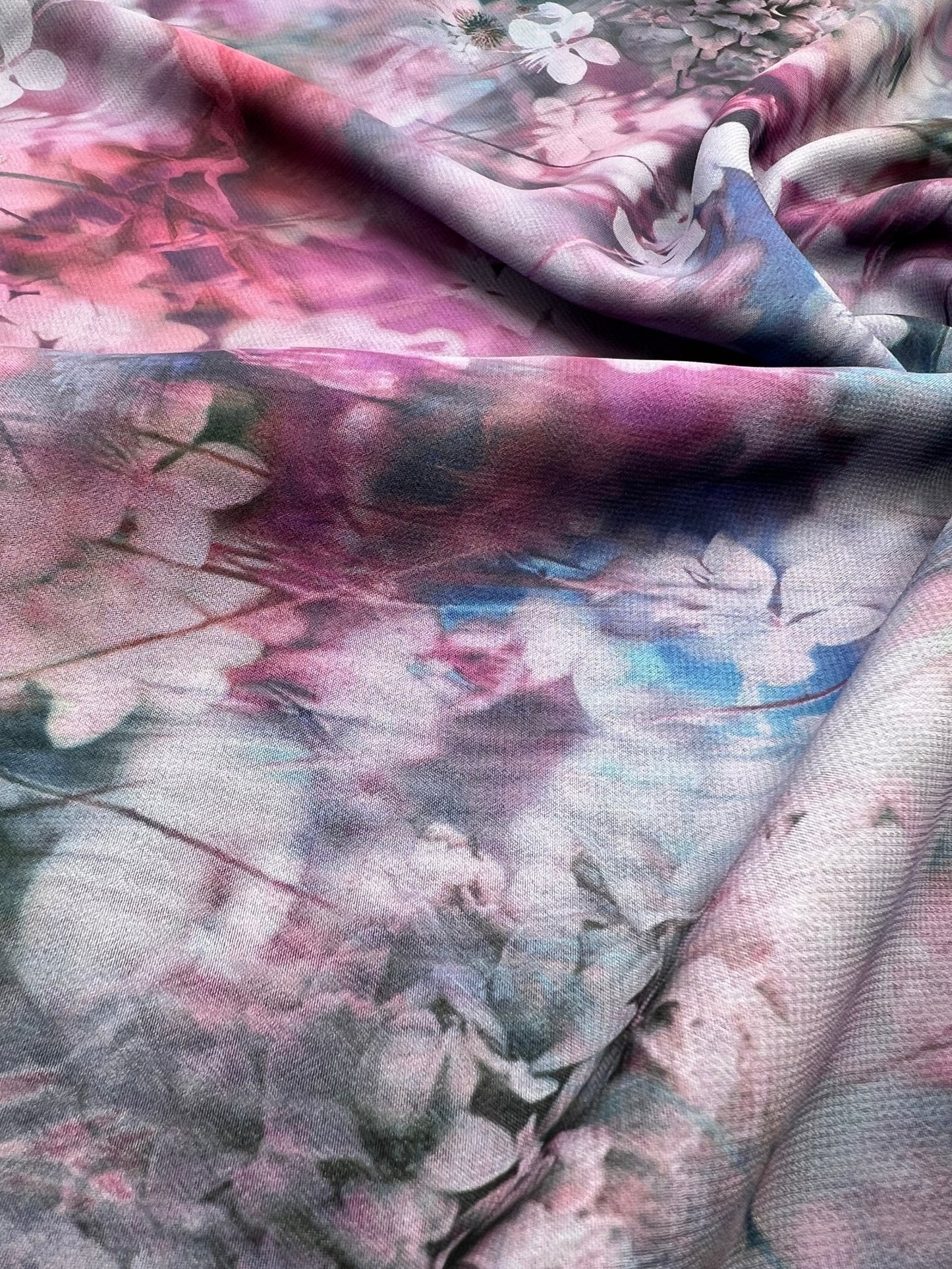 Purple Floral Mix Printed Chiffon Dress Fabric - T9 Fabrics