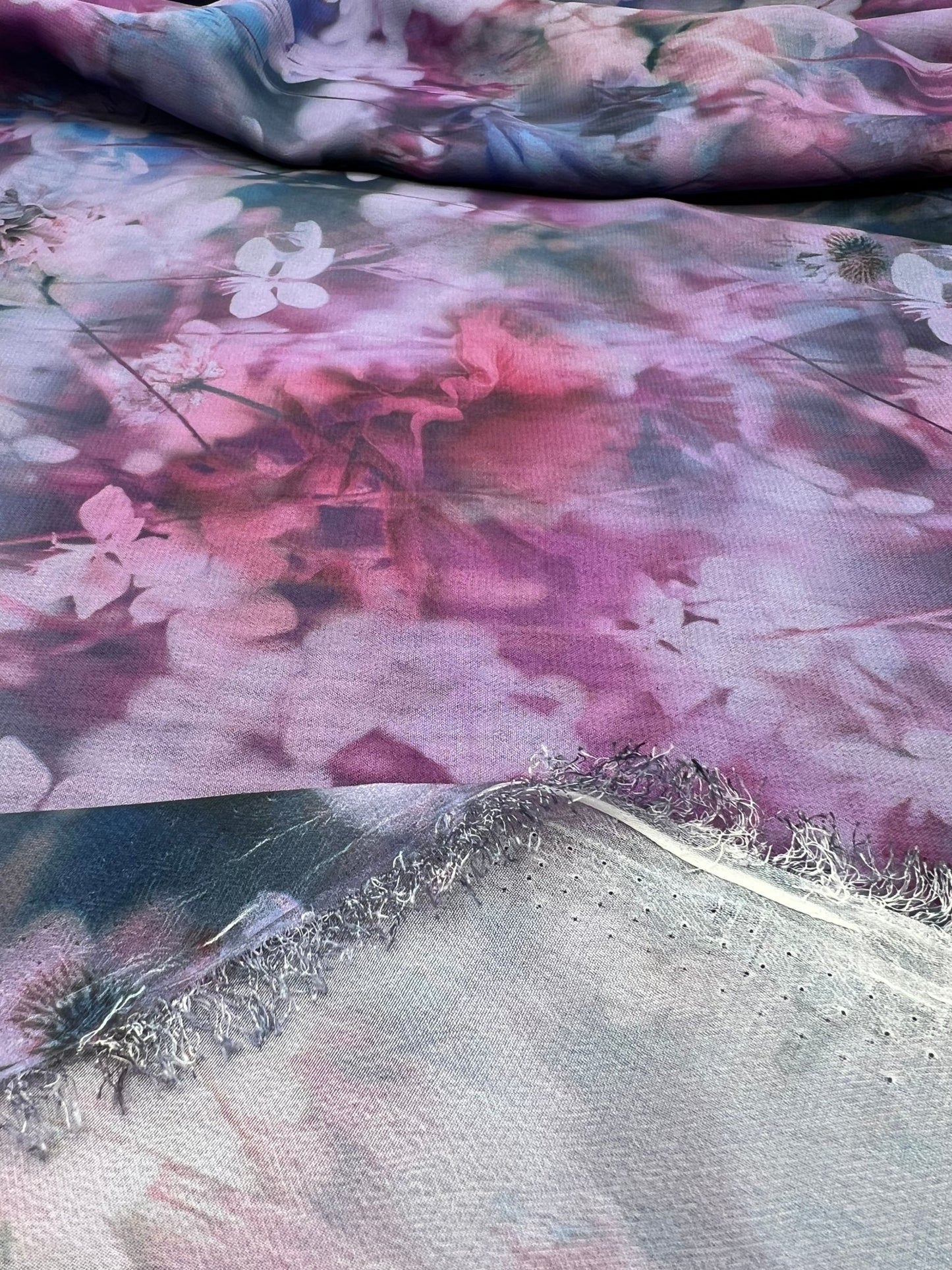 Purple Floral Mix Printed Chiffon Dress Fabric - T9 Fabrics