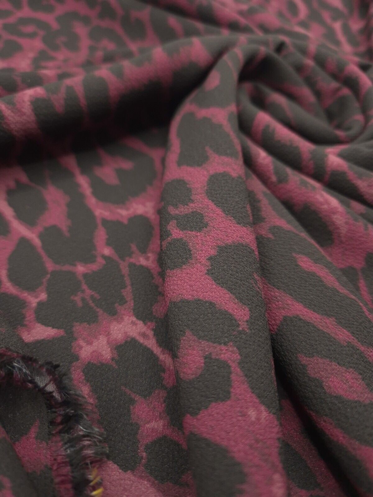 Purple Leopard Print Bubble Crepe Fabric - T9 Fabrics