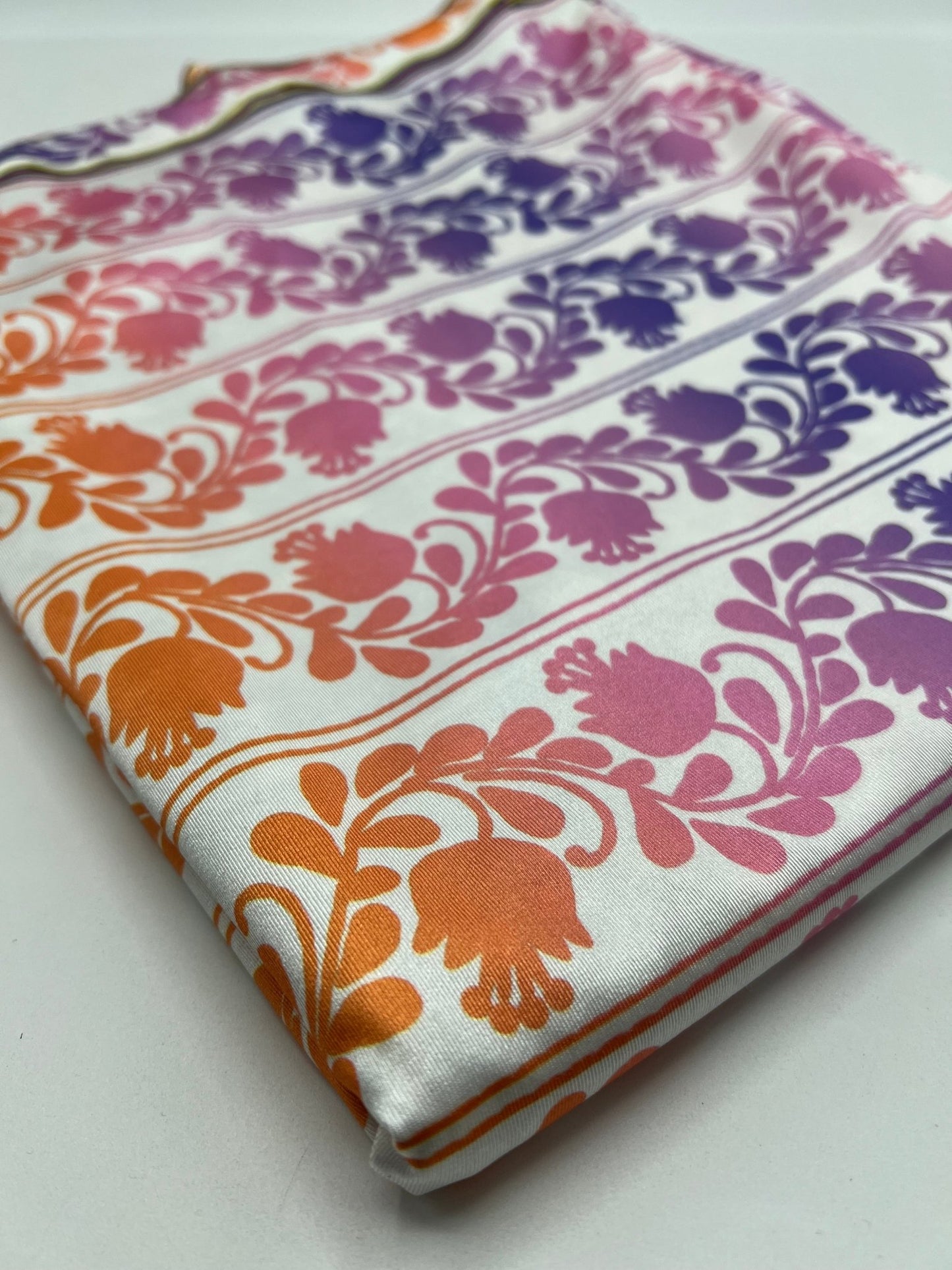 Purple Orange Printed Swimwear / Sportswear 4 Way Stretch Fabric - T9 Fabrics