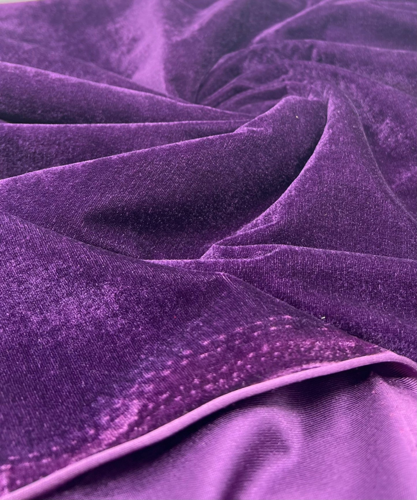 Purple Plain Velour Spandex Stretch Fabric - T9 Fabrics