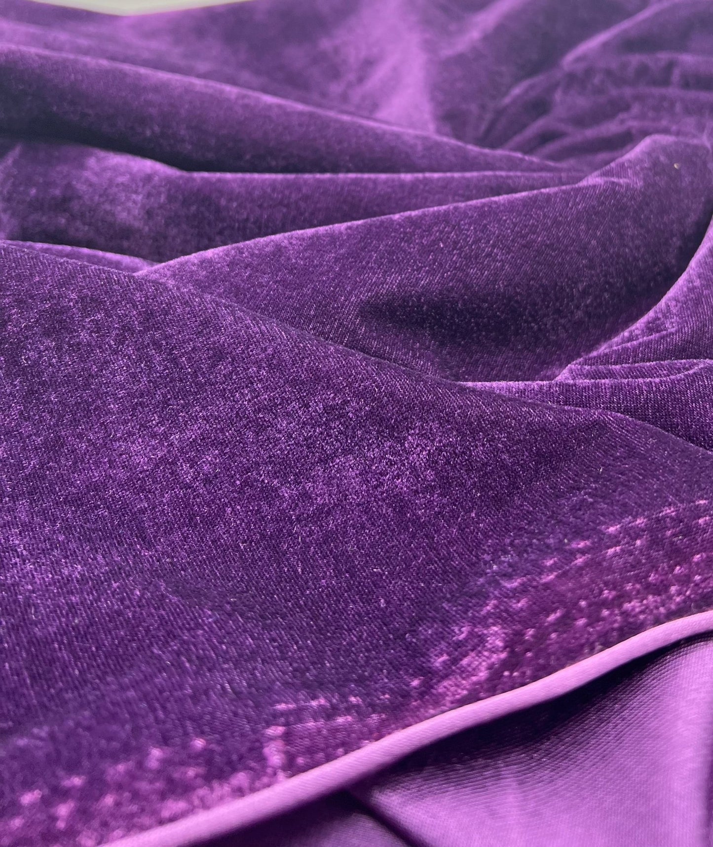 Purple Plain Velour Spandex Stretch Fabric - T9 Fabrics