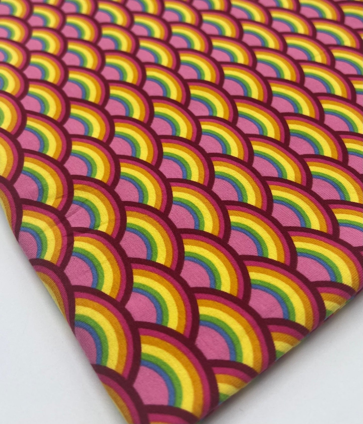 Rainbow Scales Cotton Stretch Jersey 200 GSM 95/5 Lycra 4 Way Stretch - T9 Fabrics