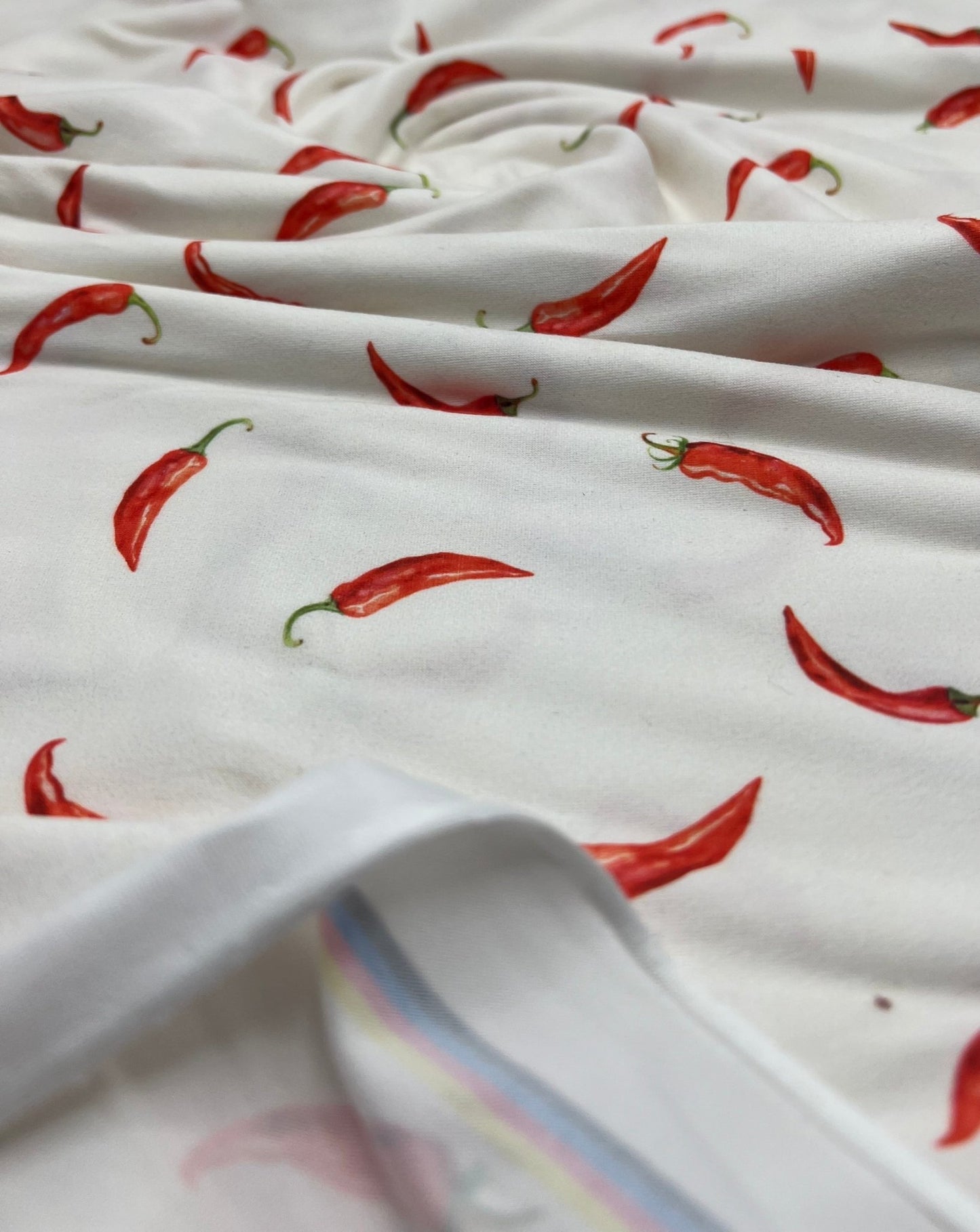 Red Chili Super Soft Print Spun Poly Stretch Fabric - T9 Fabrics