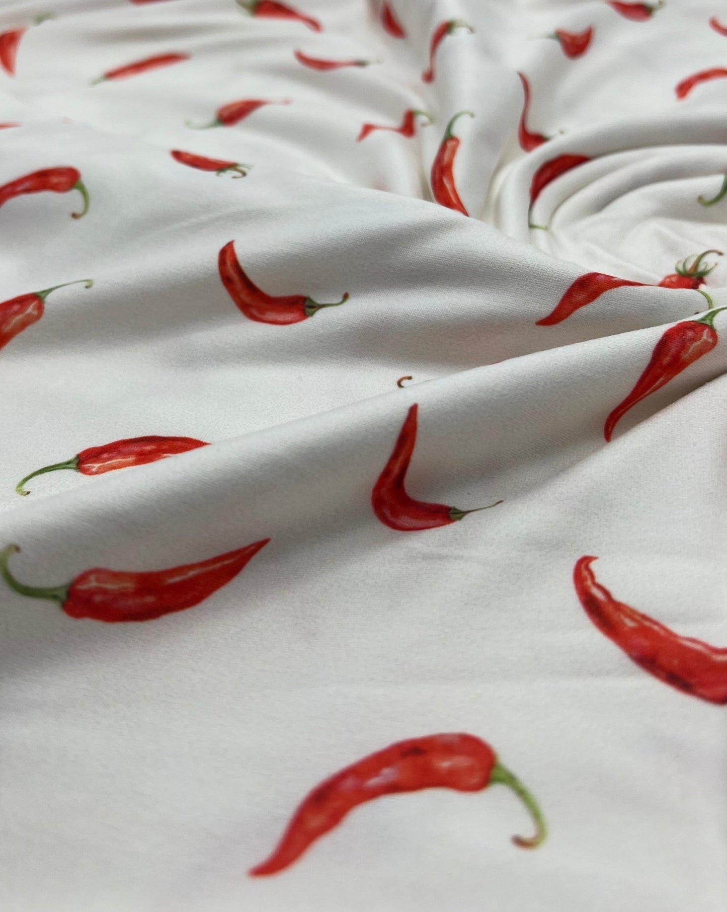Red Chili Super Soft Print Spun Poly Stretch Fabric - T9 Fabrics