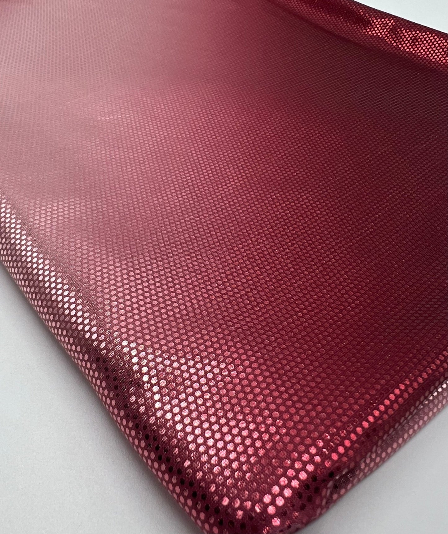 Red Silver Shiny Sequin Soft Touch 2 Way Stretch Fabric - T9 Fabrics
