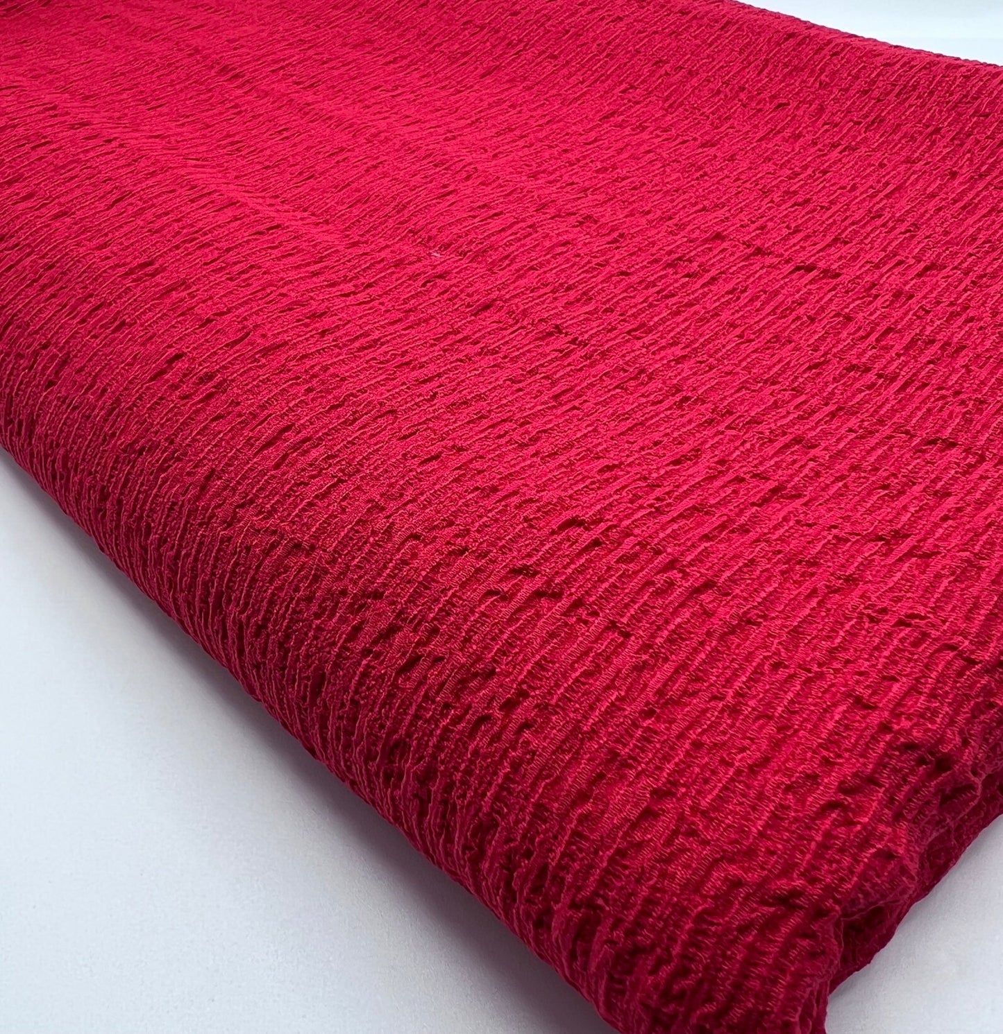 Red Textured Popcorn Stretch Fabric - T9 Fabrics