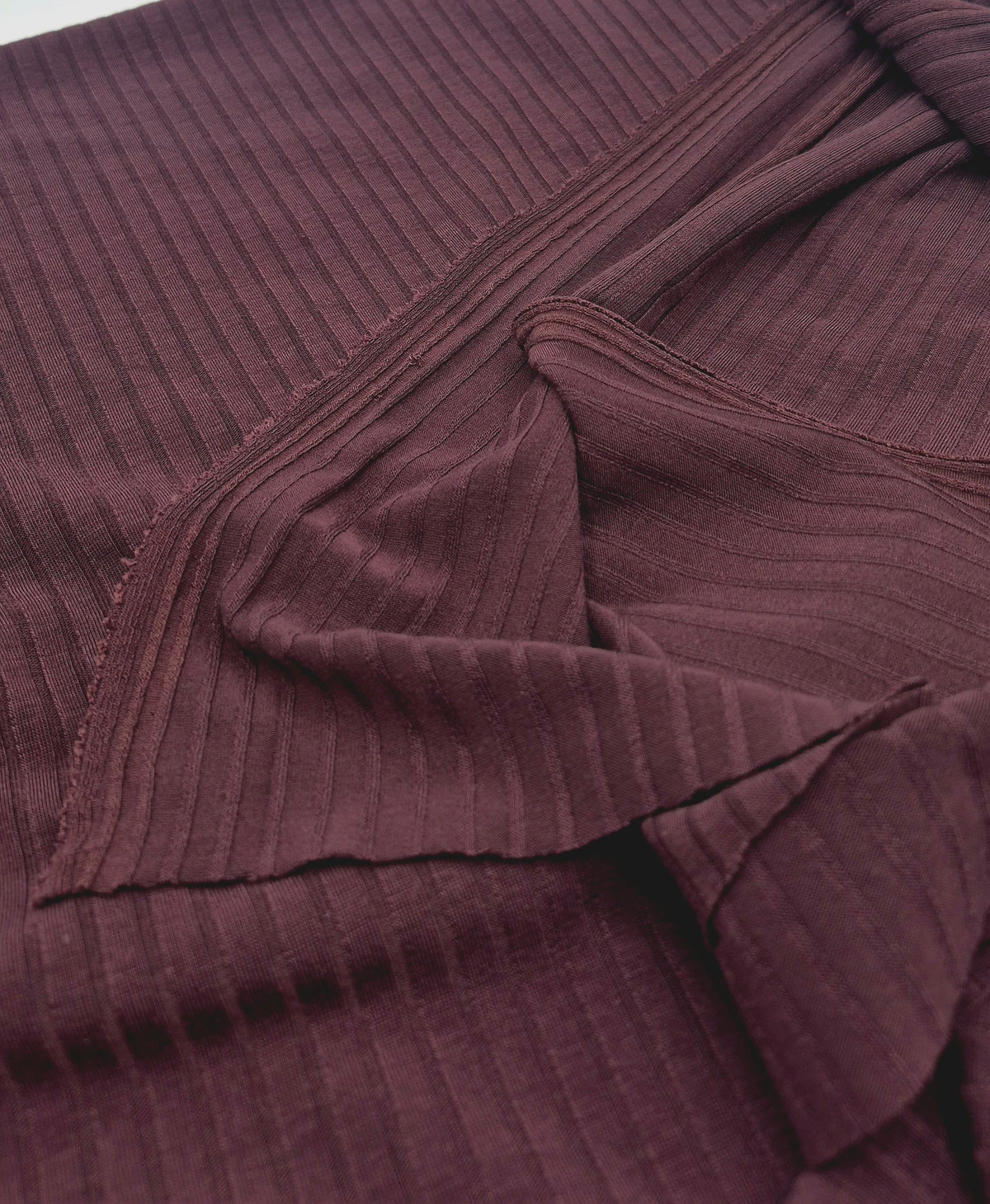 Dark Plum Lightweight 8x4 Wide Rib Stretch Fabric
