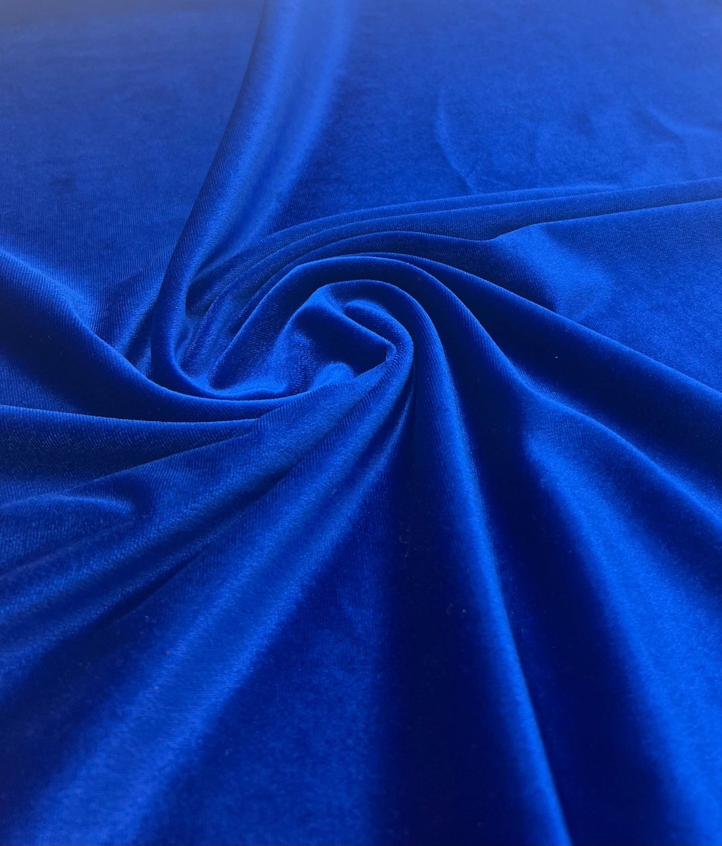 Royal Blue Plain Velour Spandex Stretch Fabric - T9 Fabrics