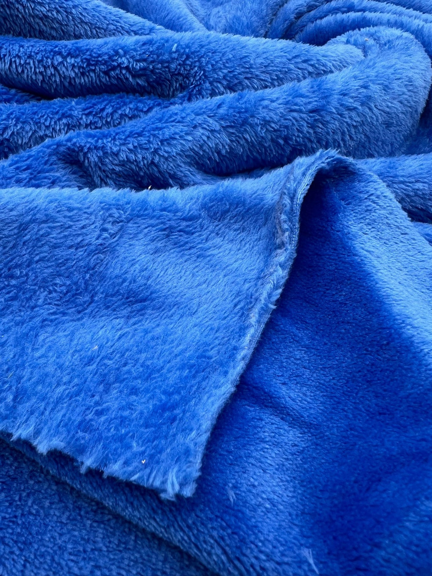 Royal Blue Super Soft Plain Cuddle Fleece Fabric Blanket Loungewear - T9 Fabrics