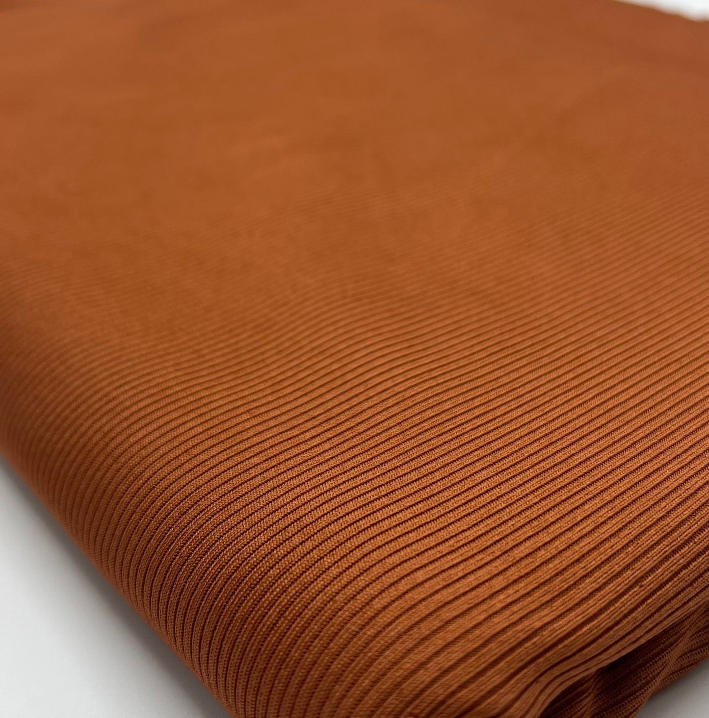 Rust 2X1 Fine Rib Stretch Fabric - T9 Fabrics