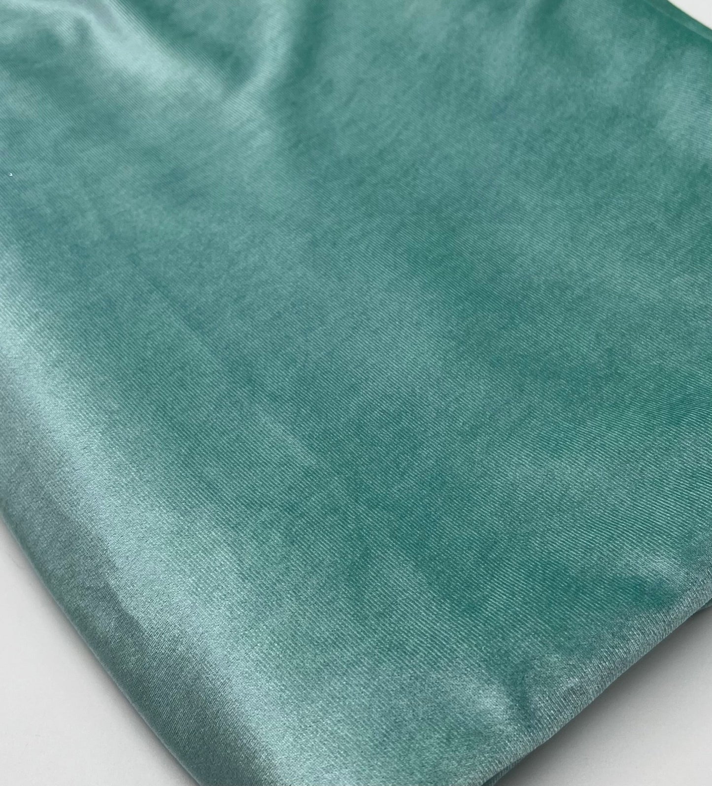Sage Green Plain Velour Spandex Stretch Fabric - T9 Fabrics