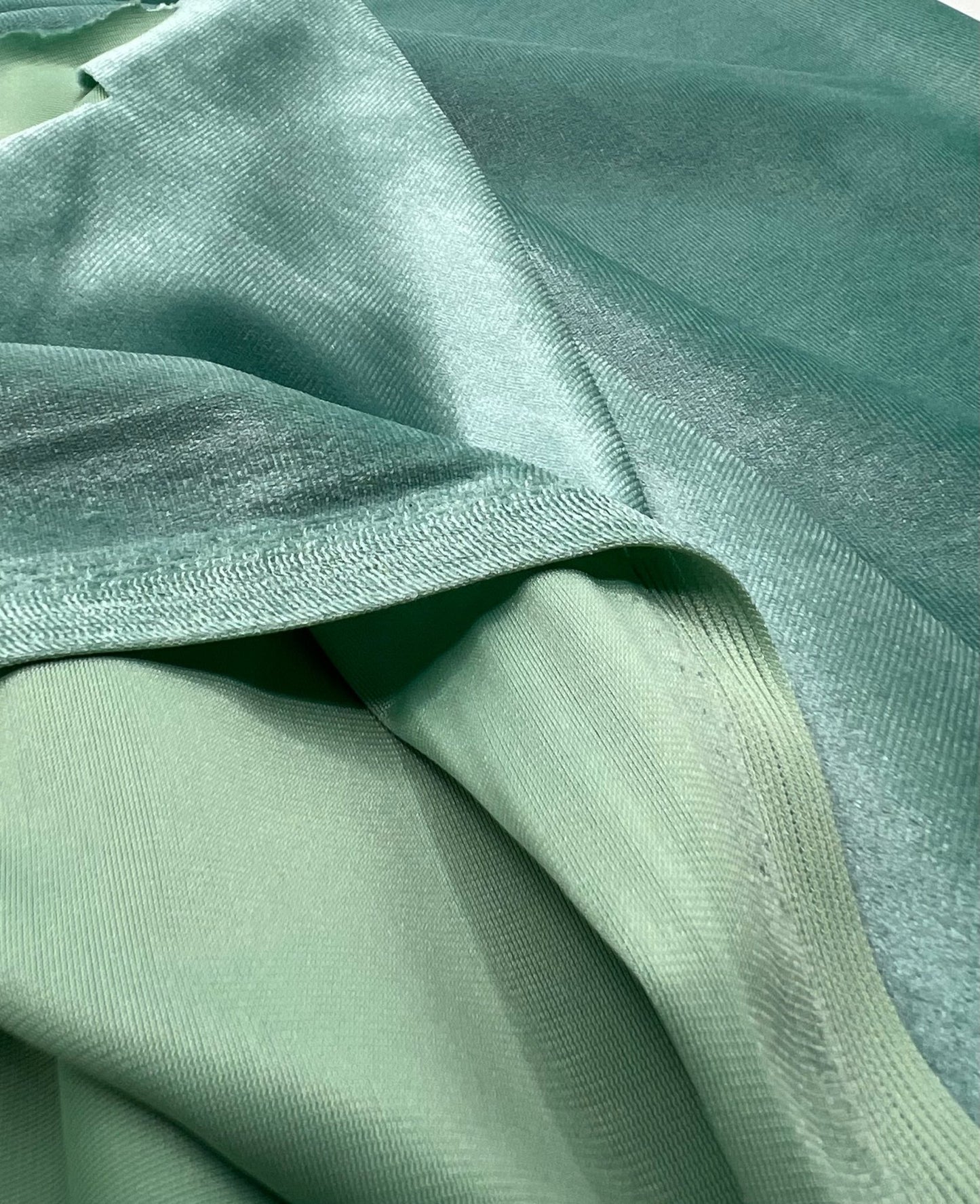 Sage Green Plain Velour Spandex Stretch Fabric - T9 Fabrics
