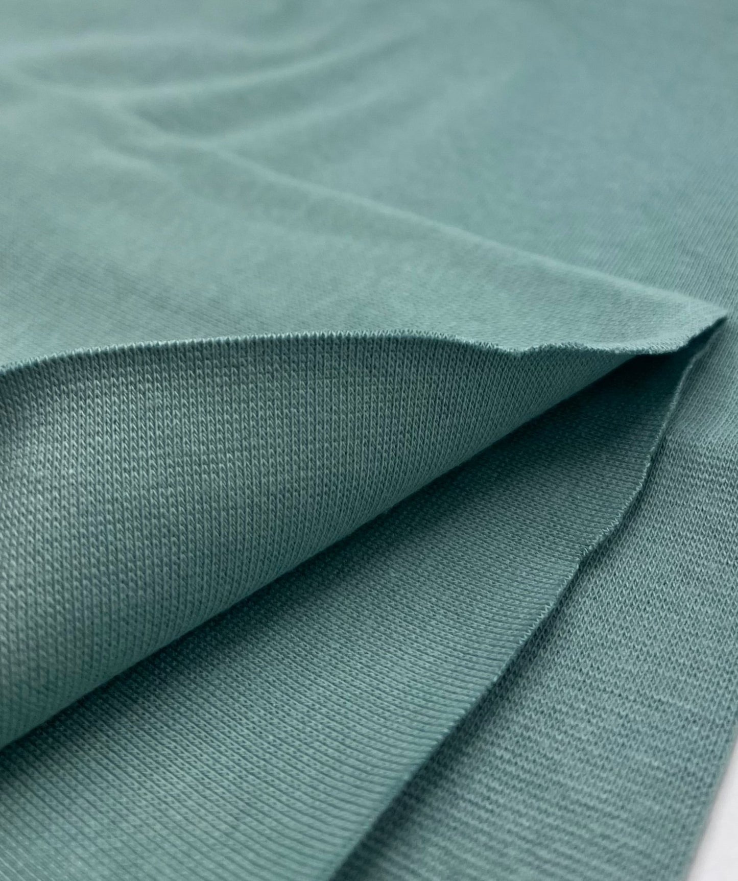 Sage Jersey Cuffing Ribbing Fabric 270 GSM Cotton Knit 70cm Wide - T9 Fabrics